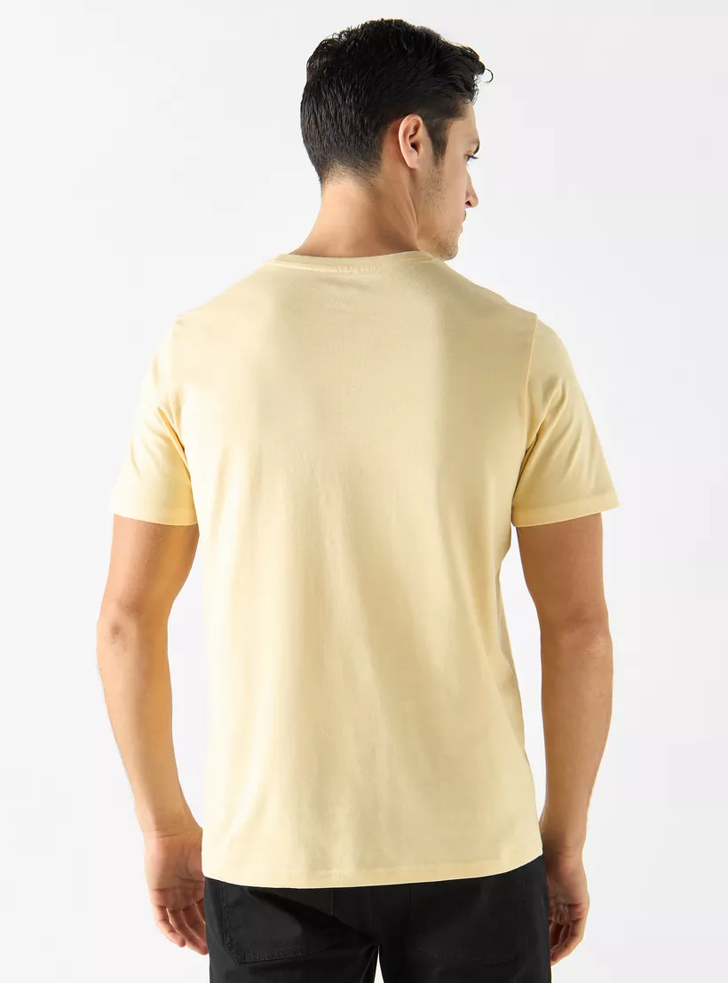 Solid-T-shirt-with-Crew-Neck-yellow-2