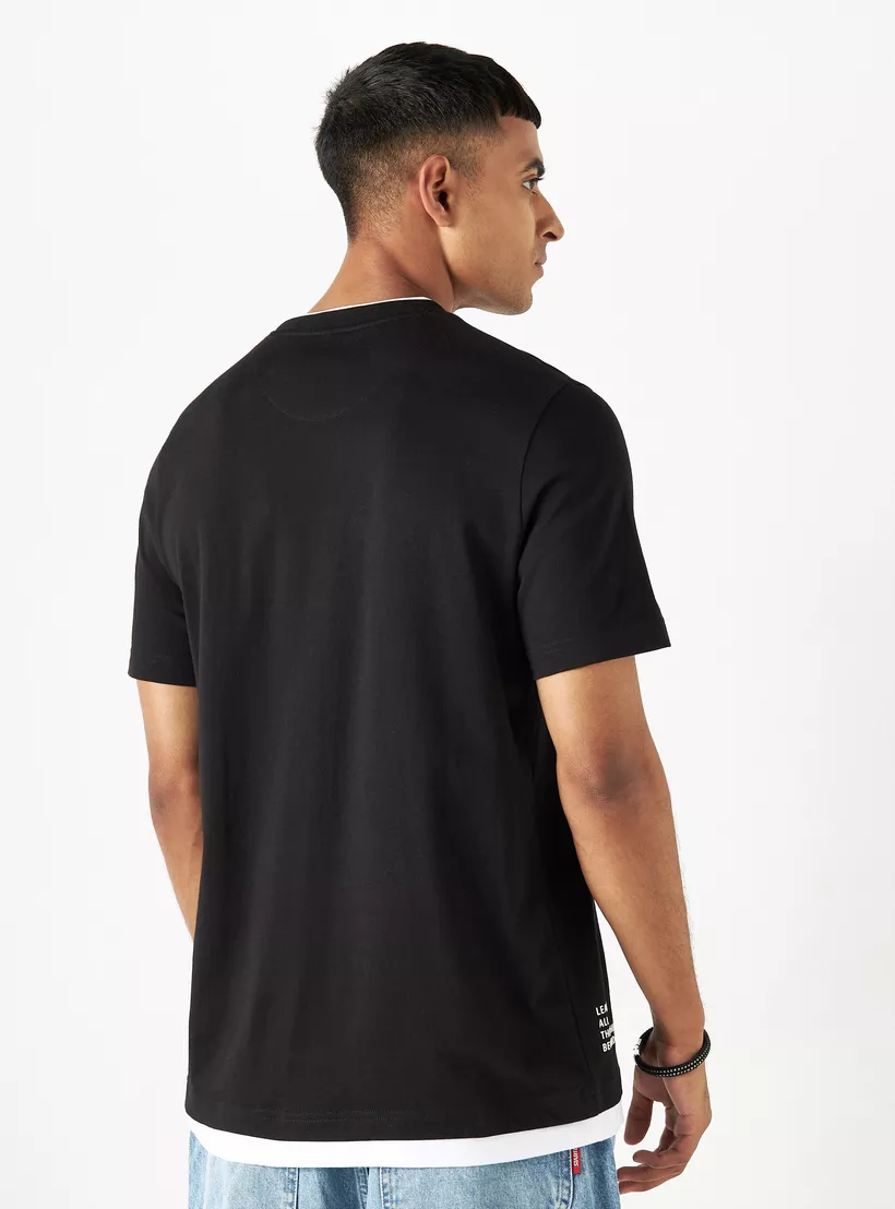 Solid-T-shirt-with-Round-Neck-black-2