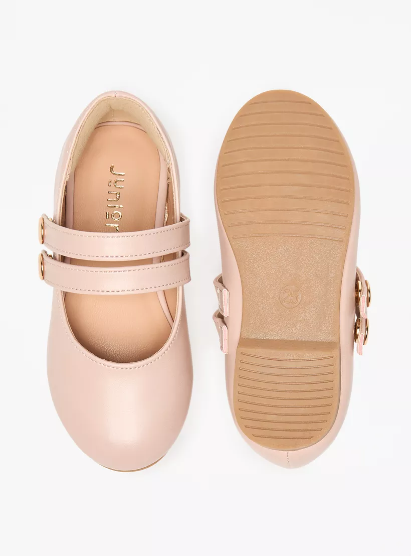 pink Juniors Solid Ballerina Shoes-4