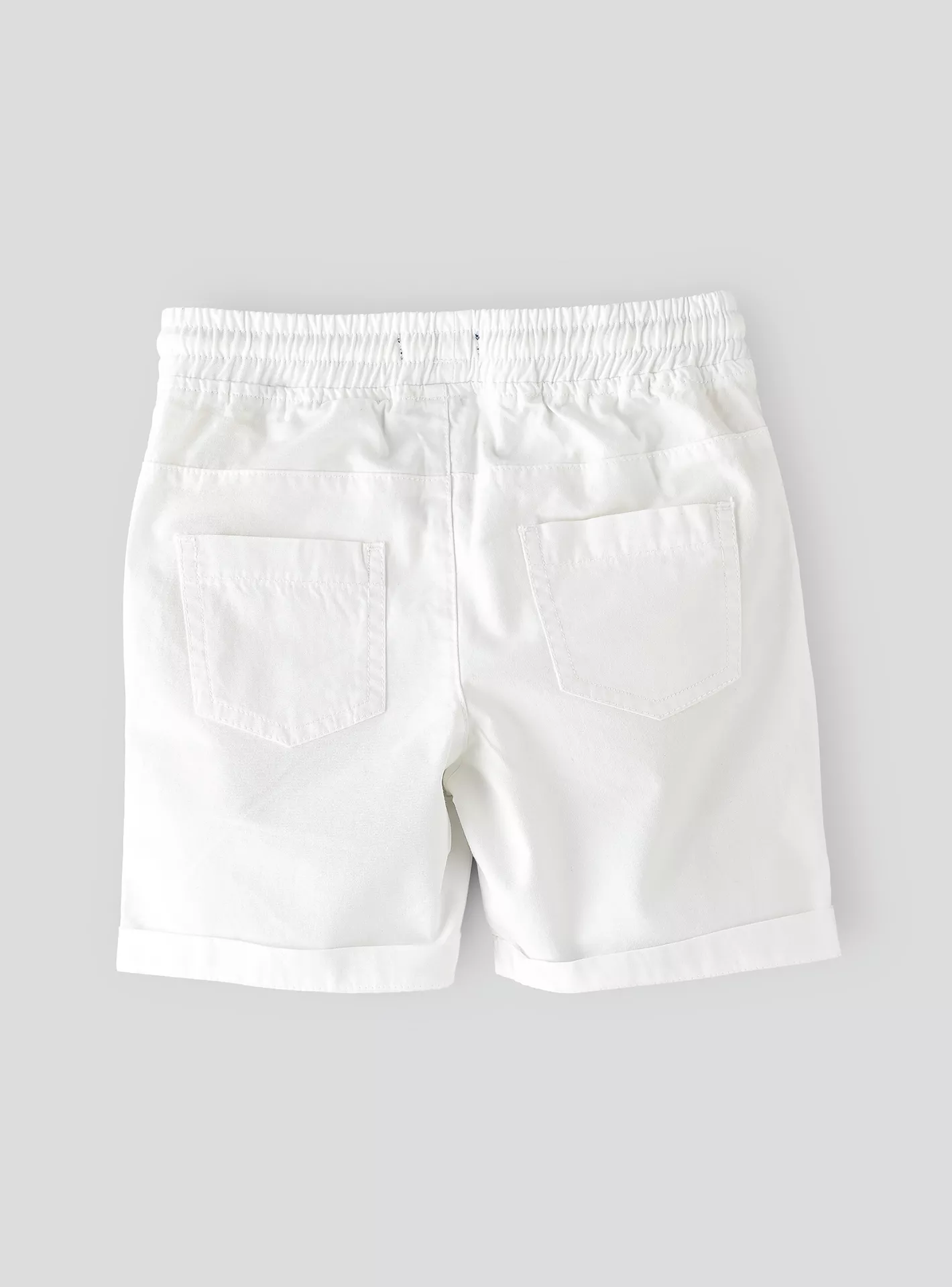 white-solid-elastic-short-1