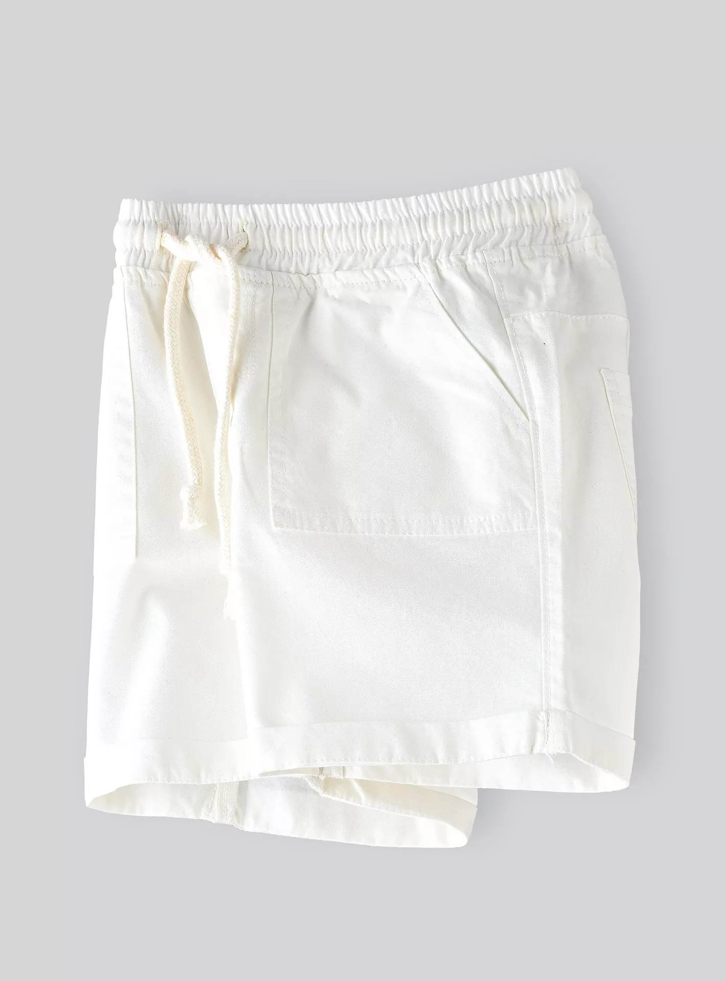 white-solid-elastic-short-2