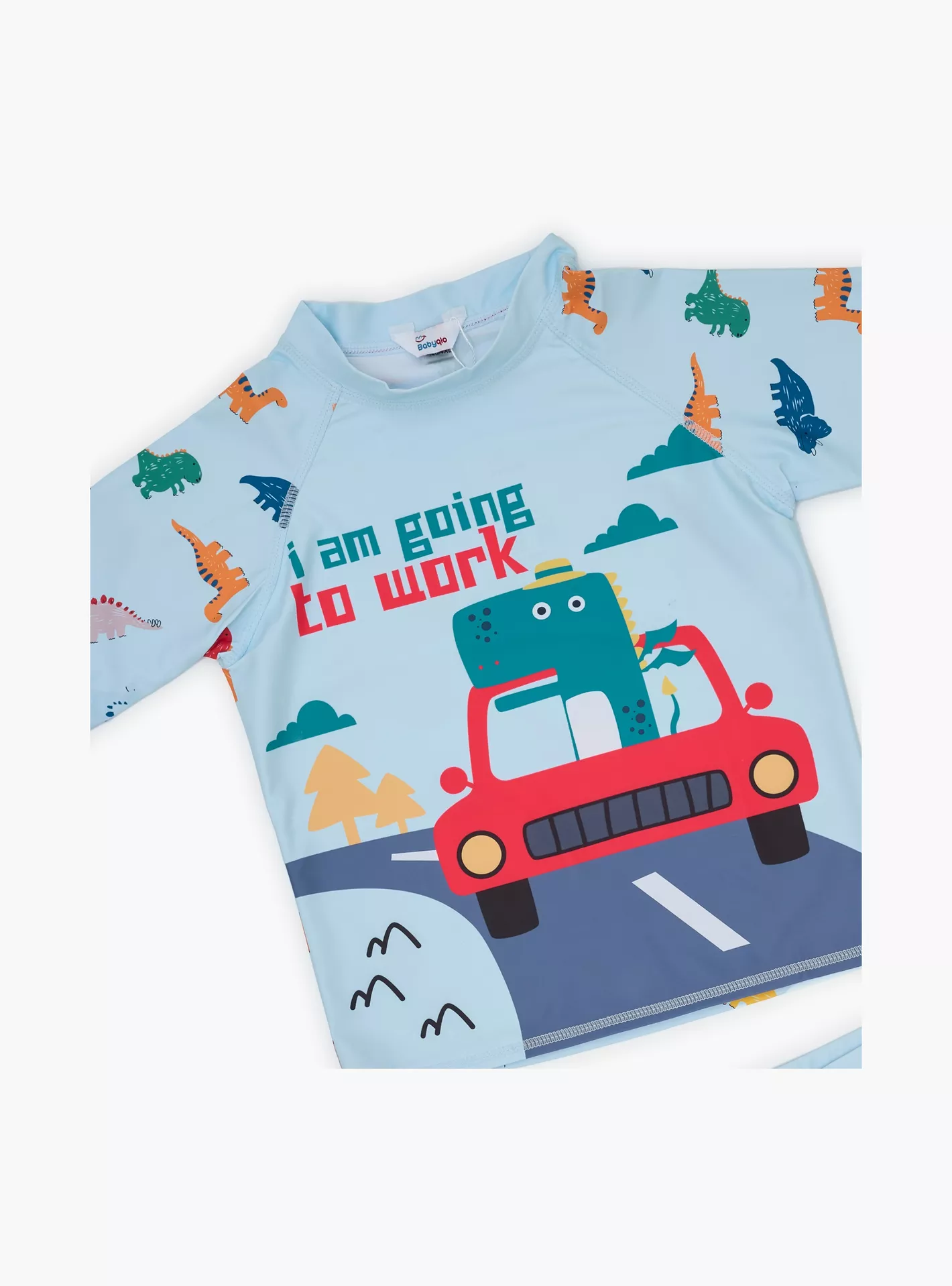 Babyqlo 3-Piece Dino Car Printed Shorts Sleeves T-Shirt, Shorts with Cap-3