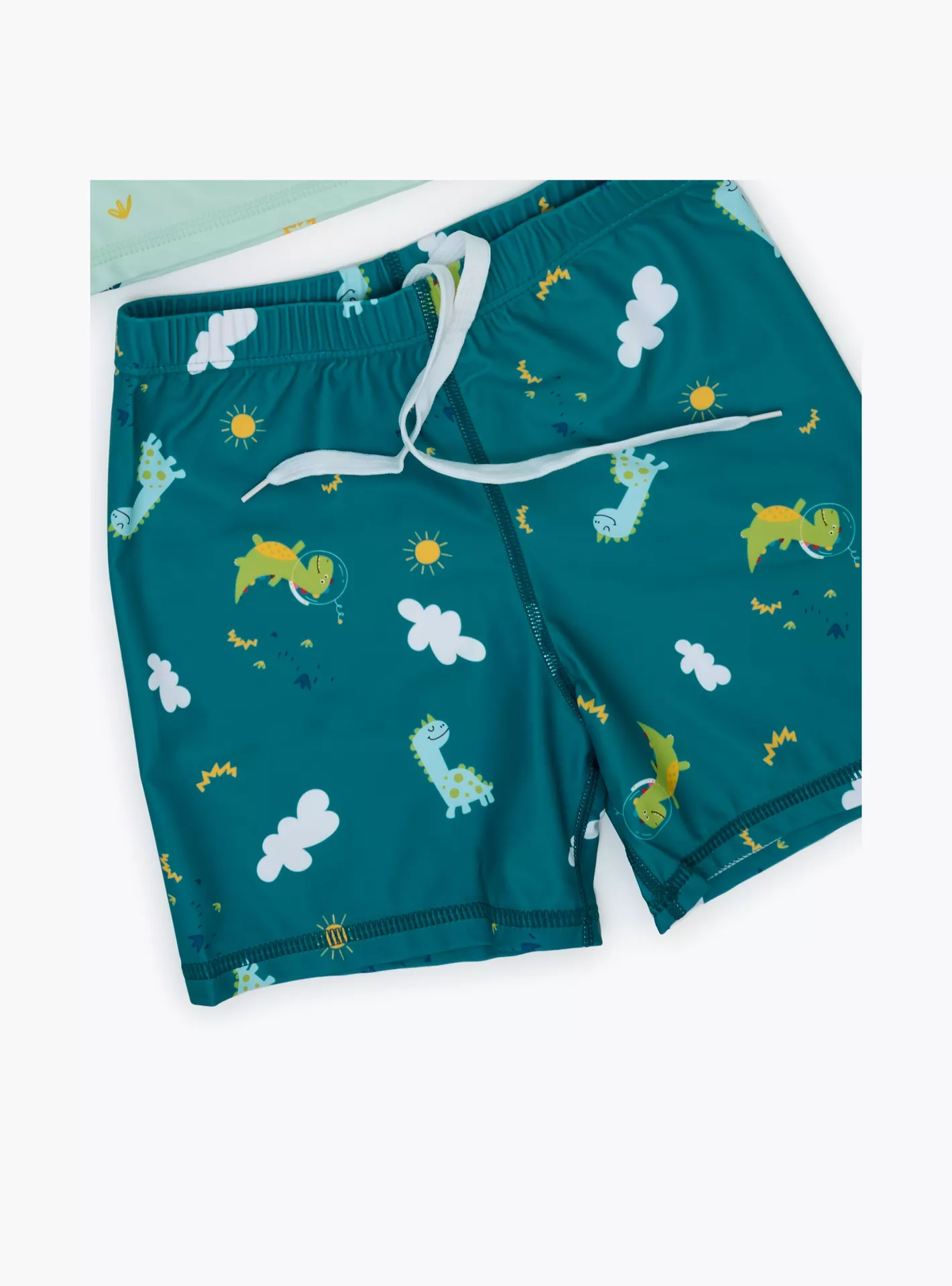 Babyqlo 3-Piece Dino Tropical Printed Shorts Sleeves T-Shirt, Shorts with Cap-4