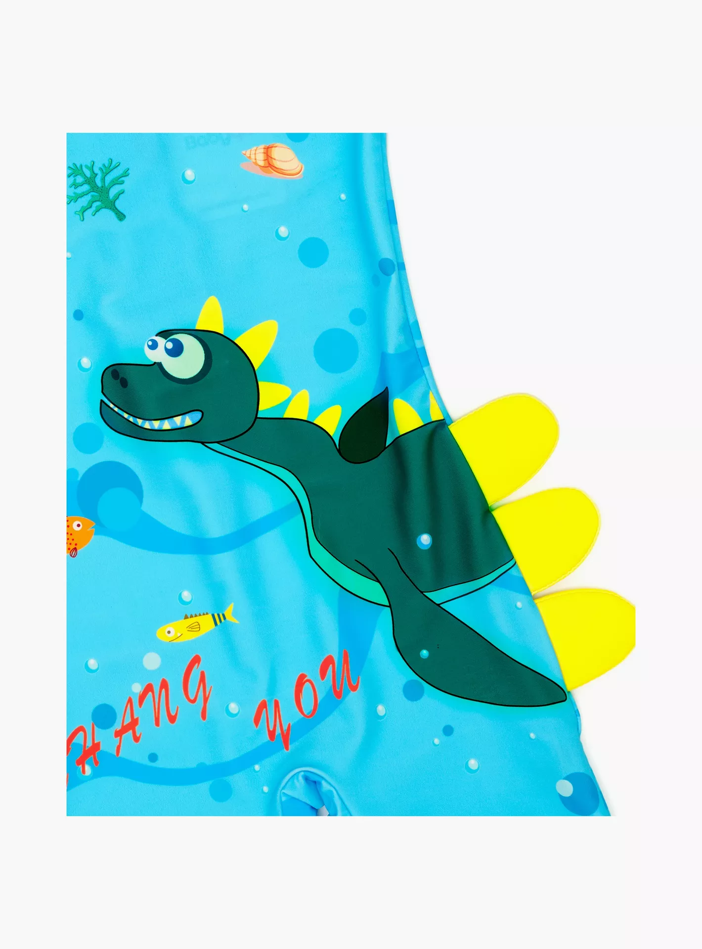 Babyqlo Dino Adventure Printed Shorts Sleeves Swimwear Bodysuit with Cap-3
