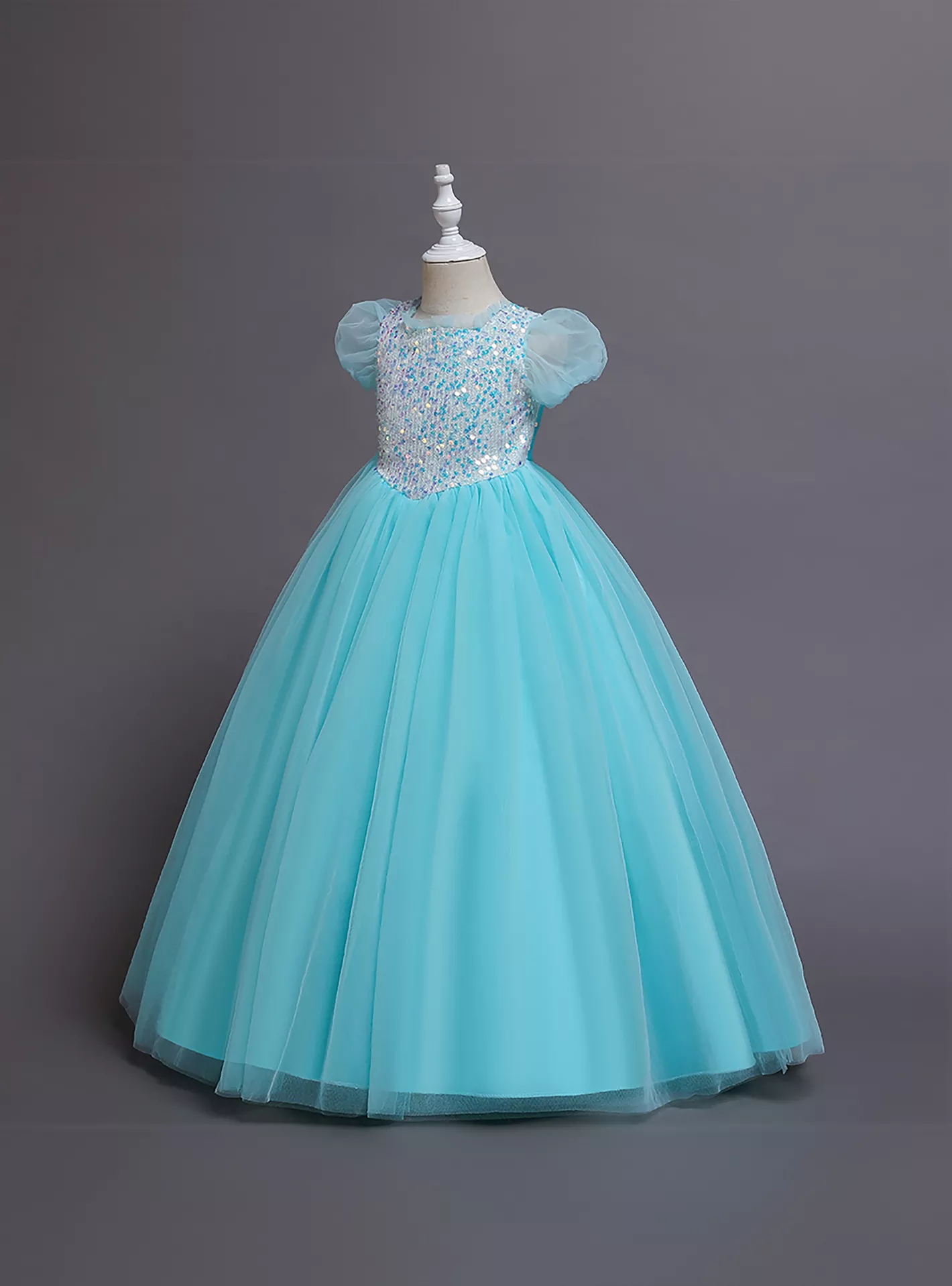 Ddaniella Princess Embellished Short Sleeves Maxi Dress-3