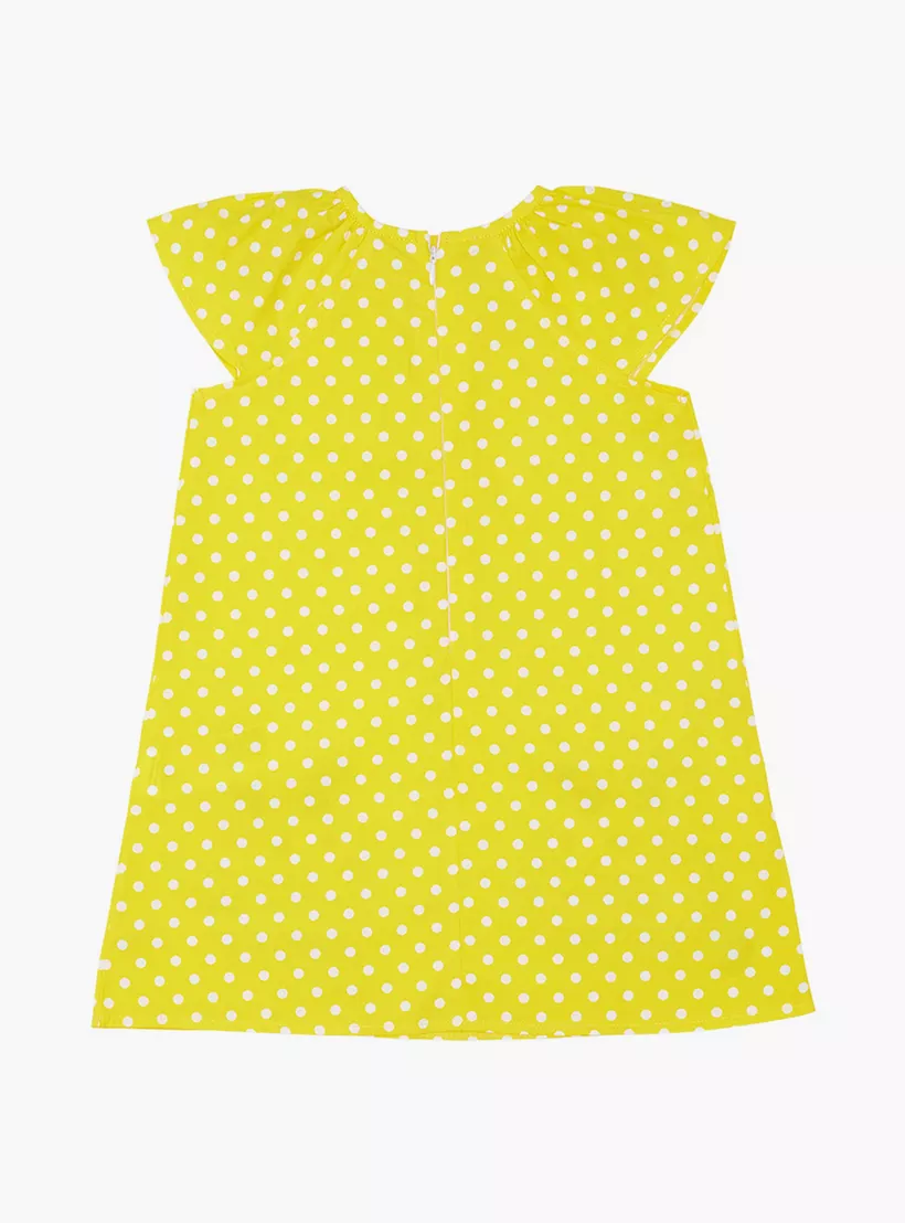 Denokids Bees Printed Cap Sleeves Dress-5