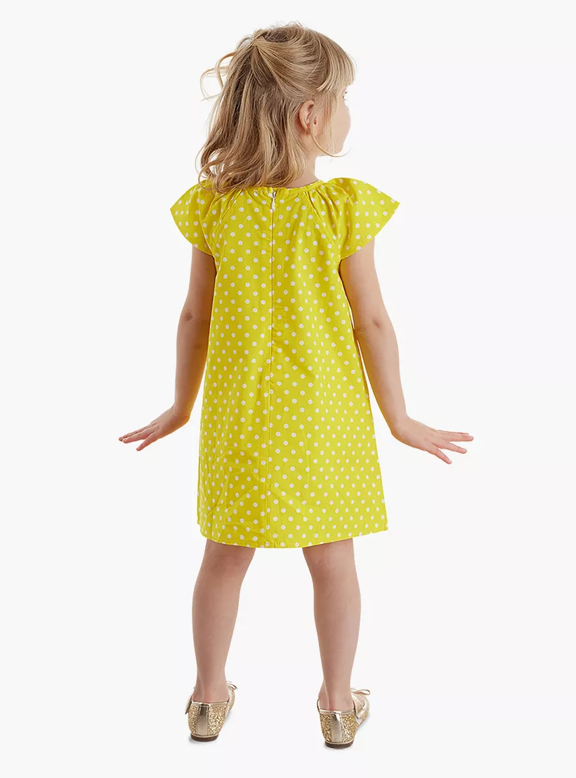 Denokids Bees Printed Cap Sleeves Dress3
