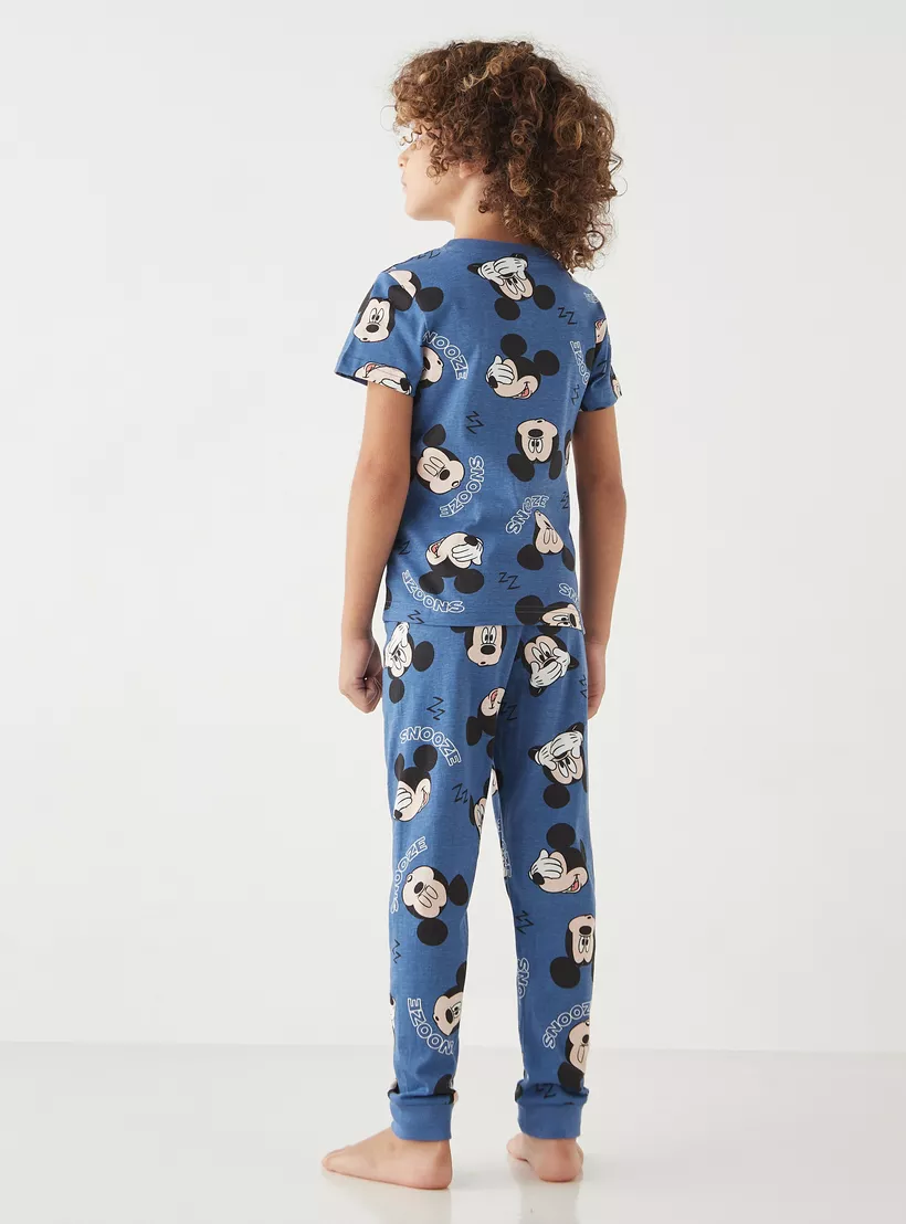 Disney-Mickey-Mouse-Print-T-shirt-with-Pyjamas - Set-of-2-3