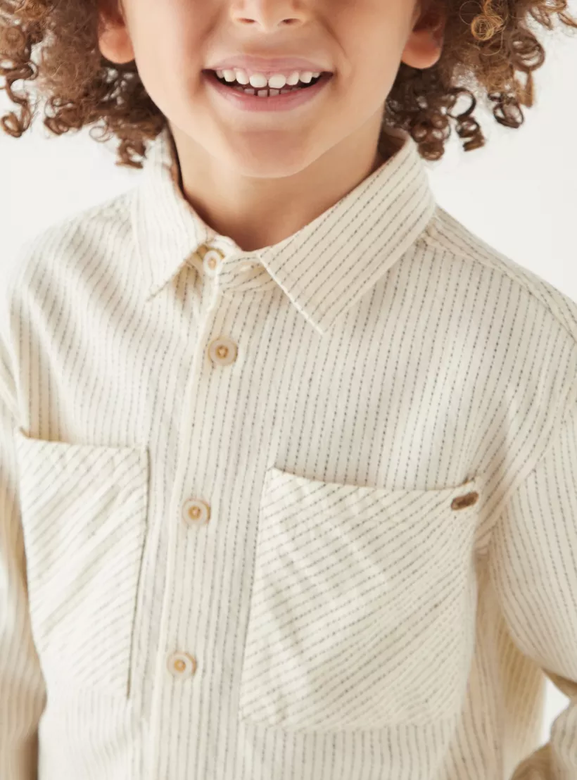 Eligo Striped Shirt with Long Sleeves and Chest Pockets-4