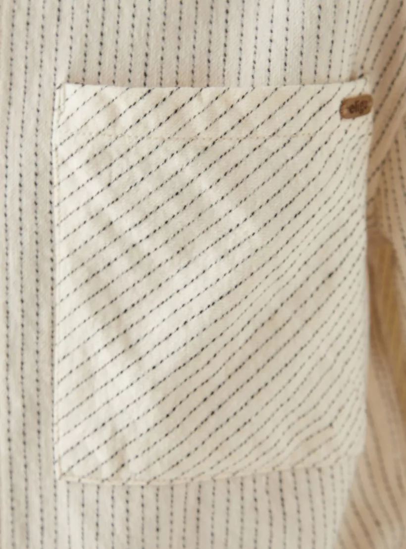 Eligo Striped Shirt with Long Sleeves and Chest Pockets-5