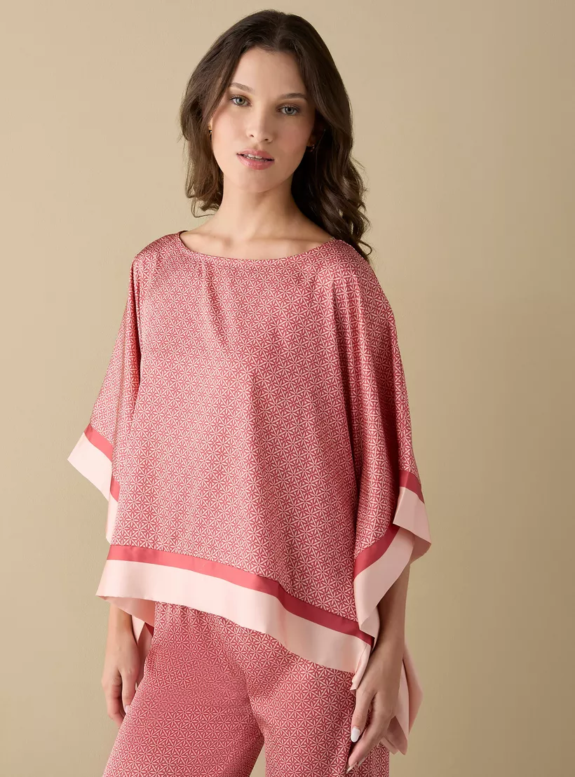 Floral-Print-Satin-Kaftan-pyjama-pink-1