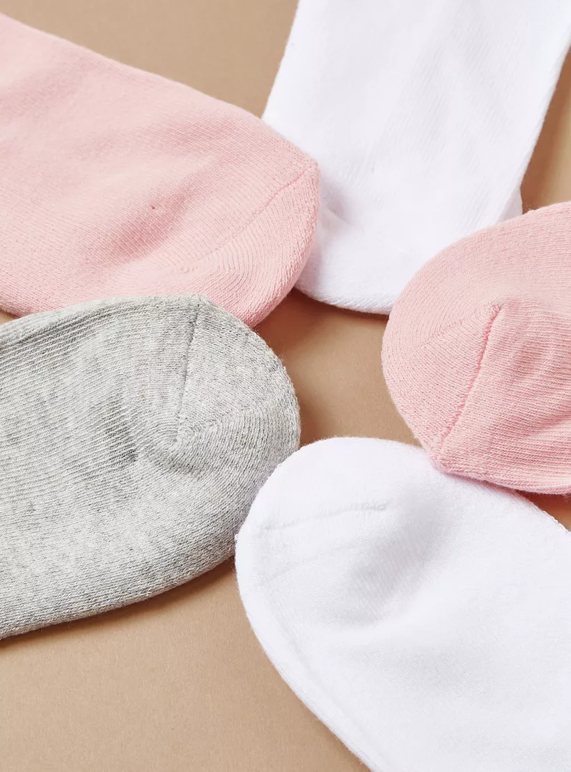 Gloo Ribbed Ankle-Length Socks with Cuffed Hem -4