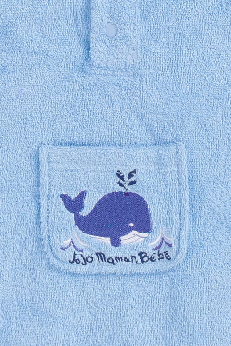 JoJo Maman Bébé Blue Whale Towelling Poncho-3