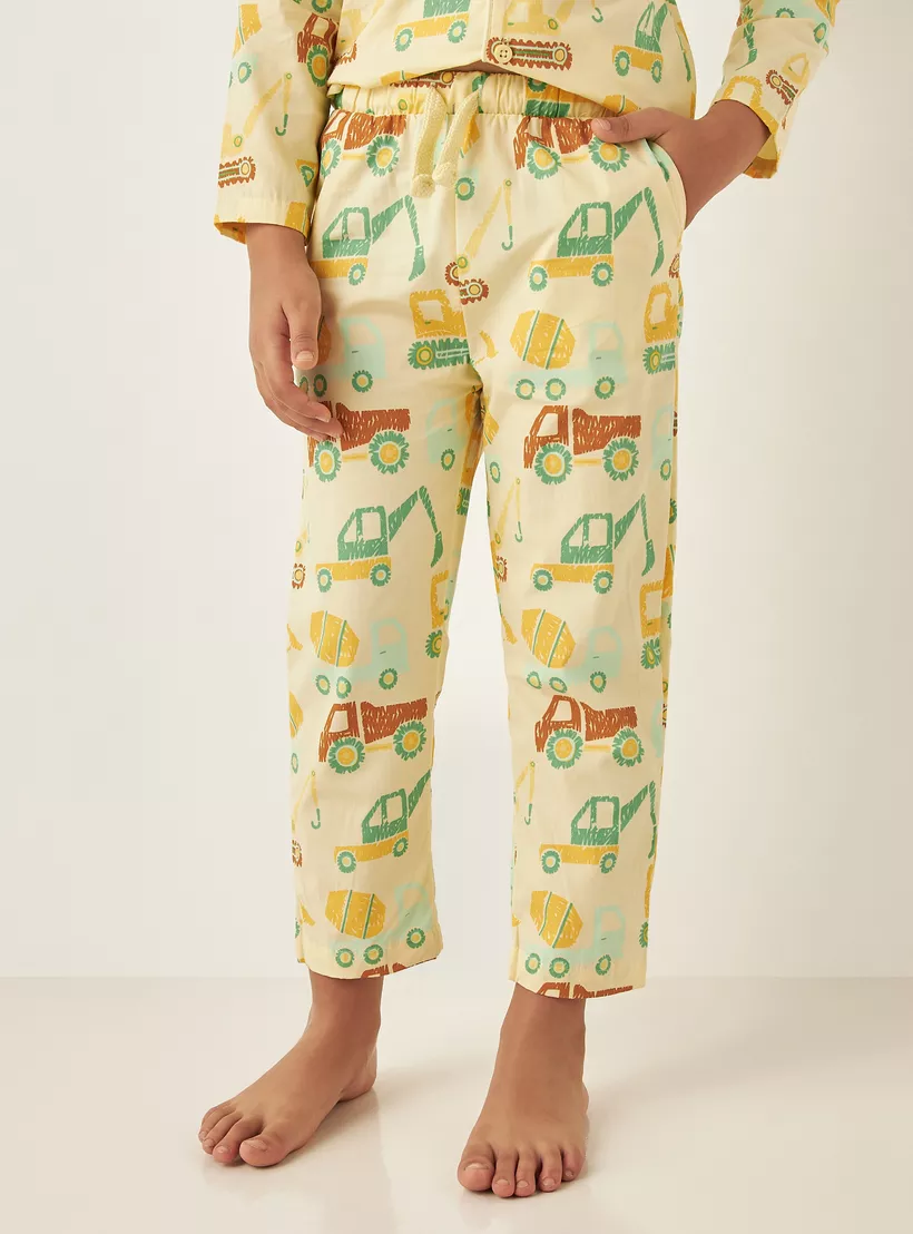 Juniors-All-Over-Car-Print-Long-Sleeves-Shirt-and-Elasticated-Pyjama-Set-2