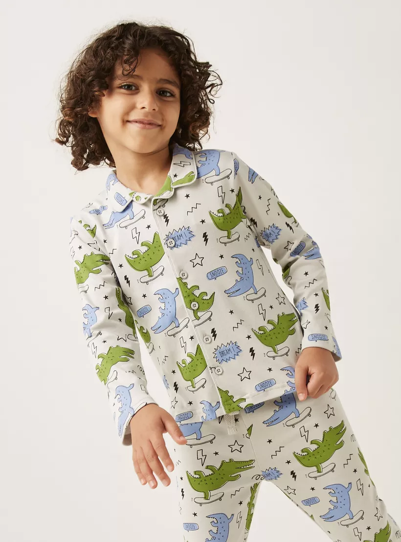 Juniors-All-Over-Crocodile-Print-Shirt-and-Pyjama-Set-1