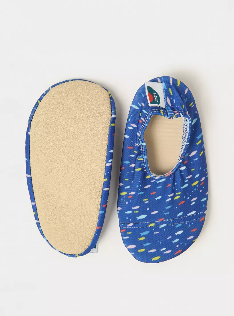 Juniors All-Over Fish Print Anti-Slip Swimming Slippers-2