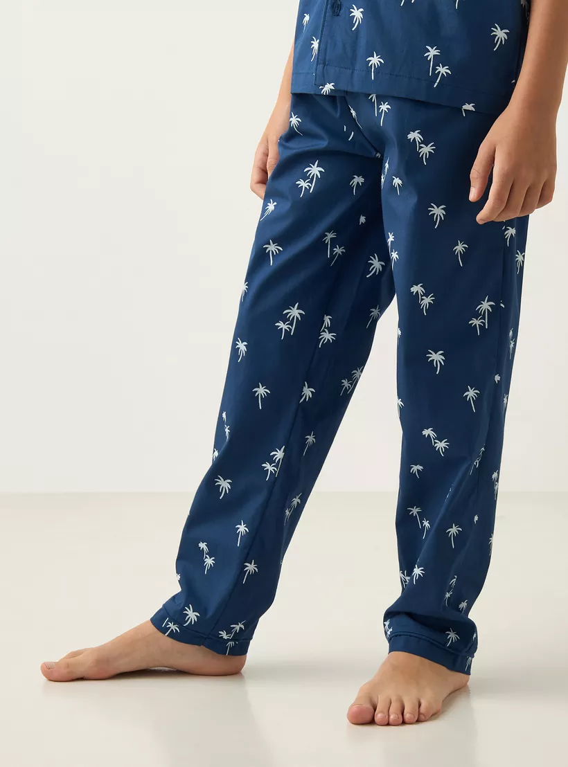 Juniors-All-Over-Palm-Tree-Print-Shirt-and-Pyjama-Set-2