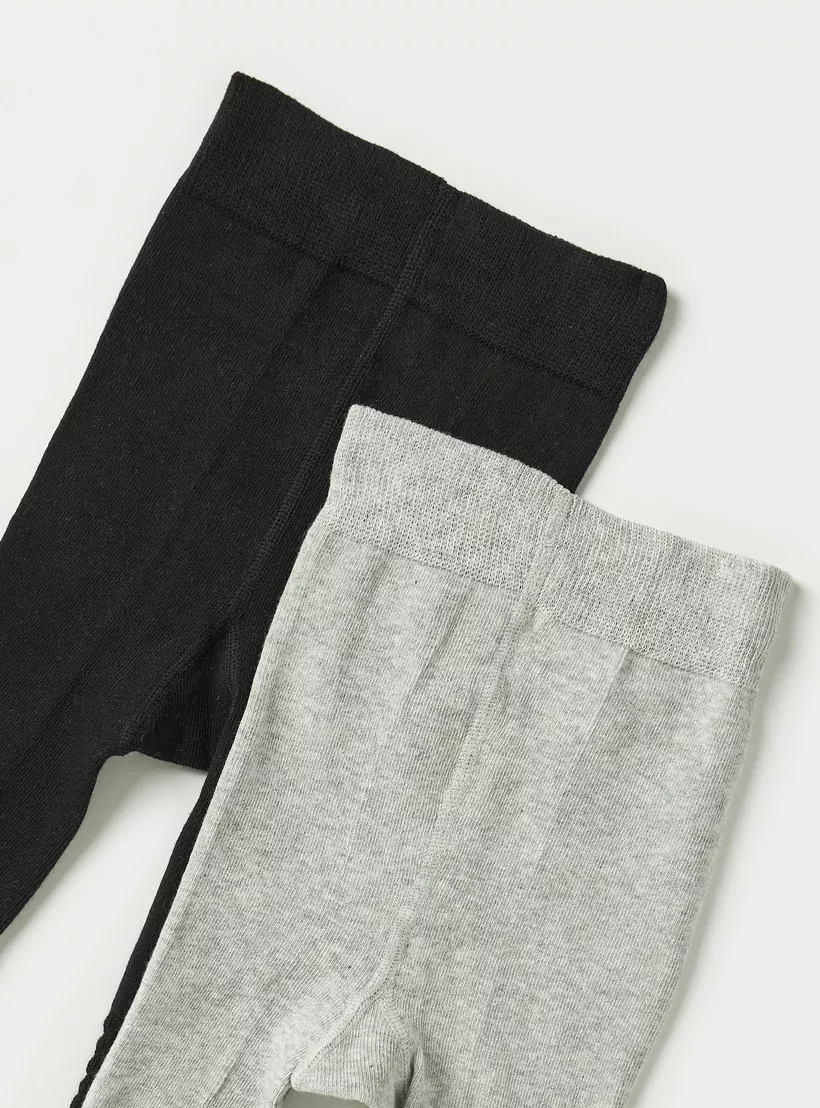 Juniors Cable Knit Closed Feet Tights with Elasticised Waistband -4