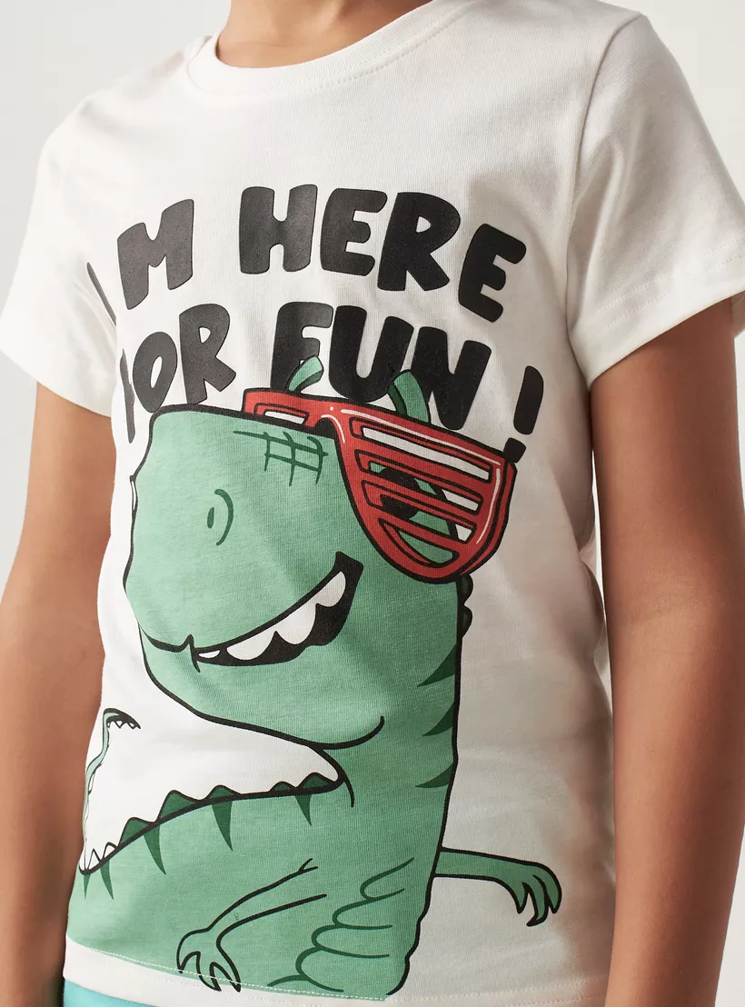 Juniors Dinosaur Graphic Print T-shirt -3