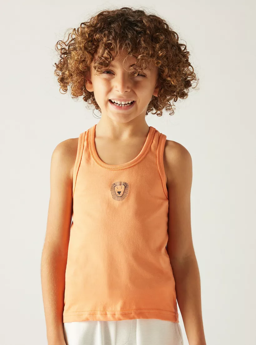 Juniors Lion Print Vest - Set of 3-2