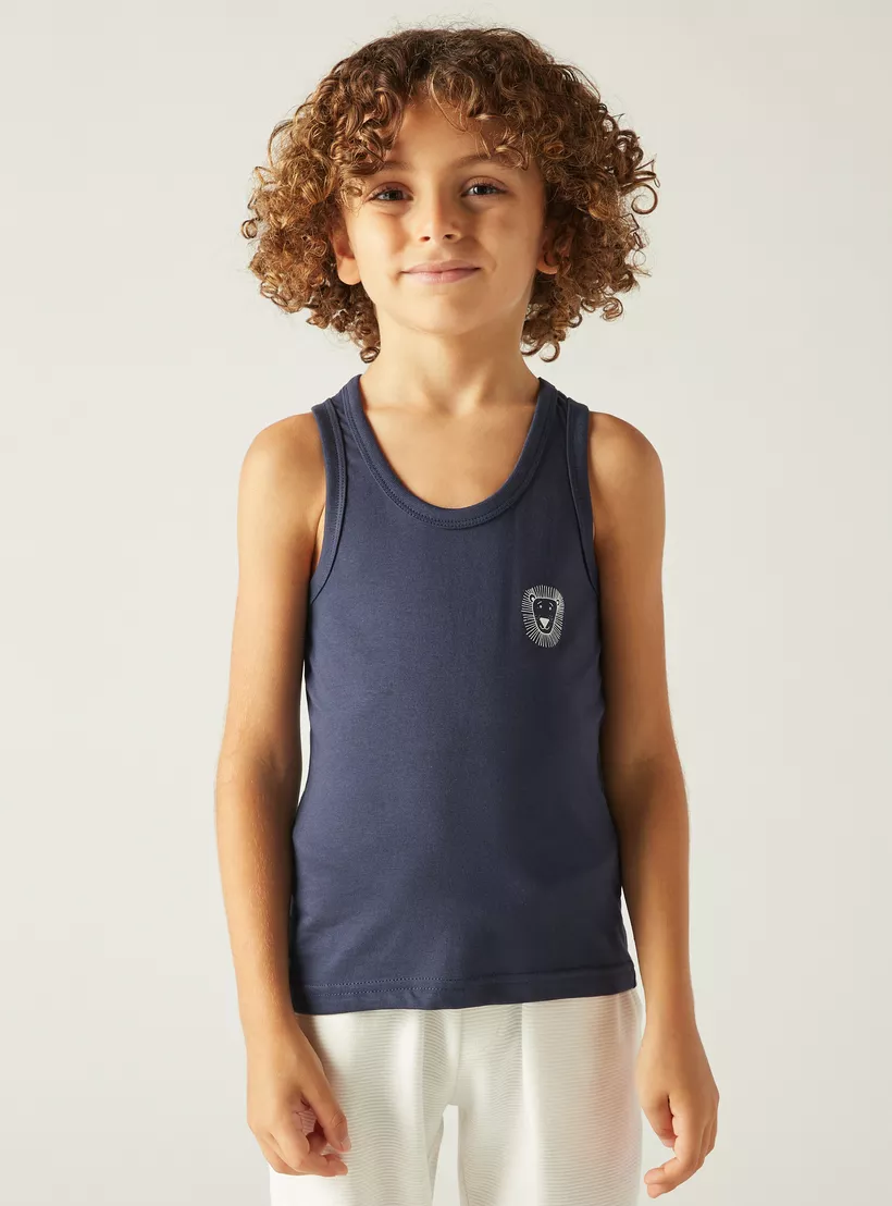 Juniors Lion Print Vest - Set of 3-6