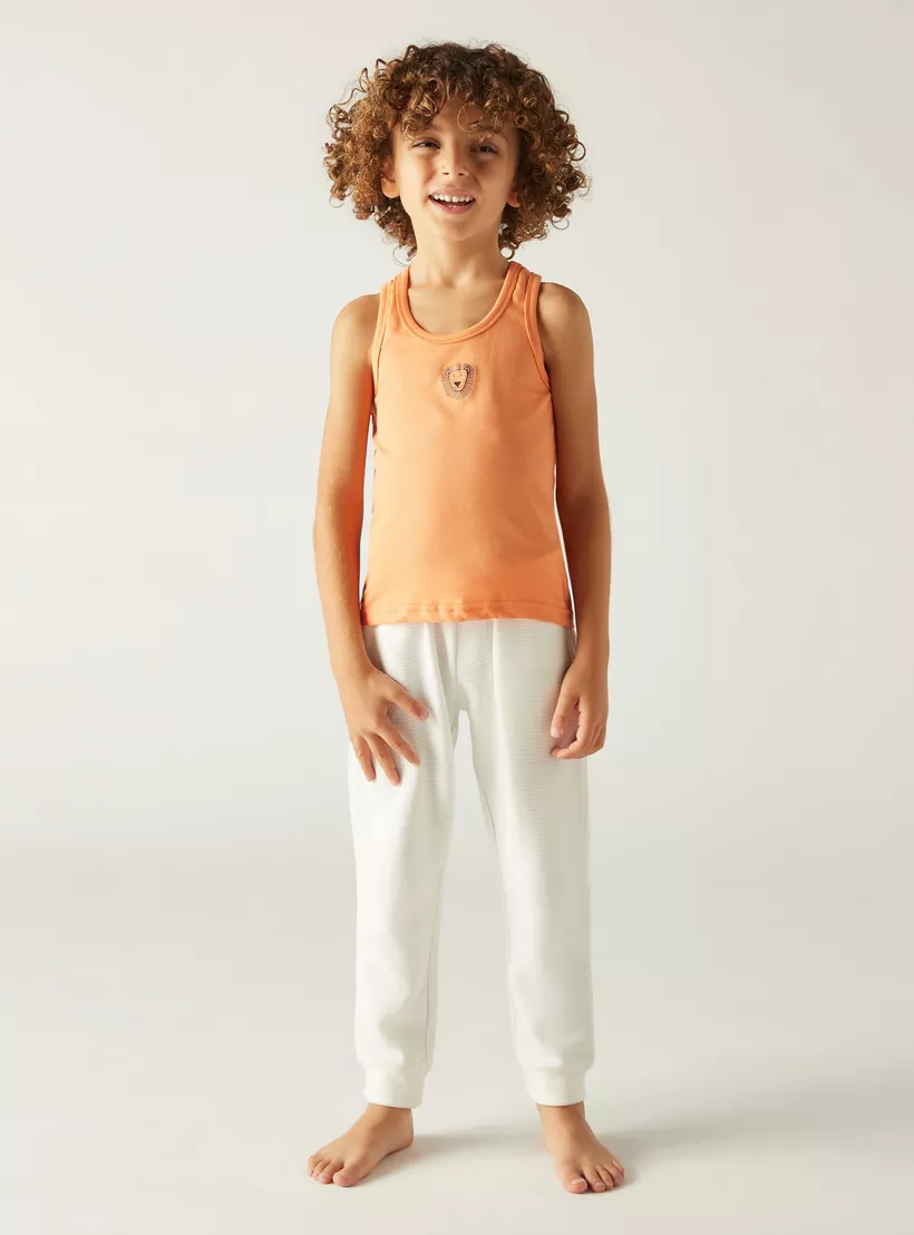 Juniors Lion Print Vest - Set of 3-7