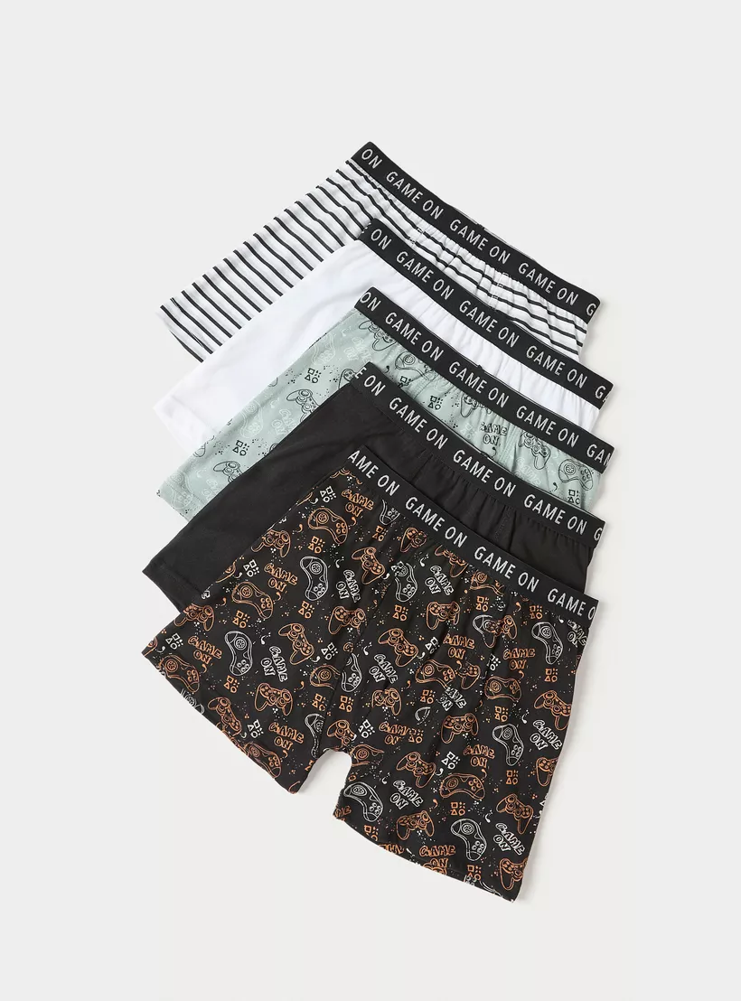 Juniors Printed Boxers - Set of 5 multi -2