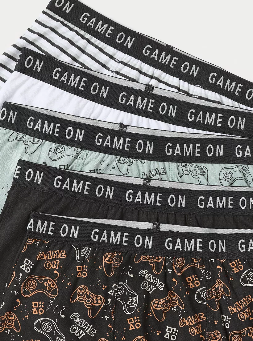 Juniors Printed Boxers - Set of 5 multi -3