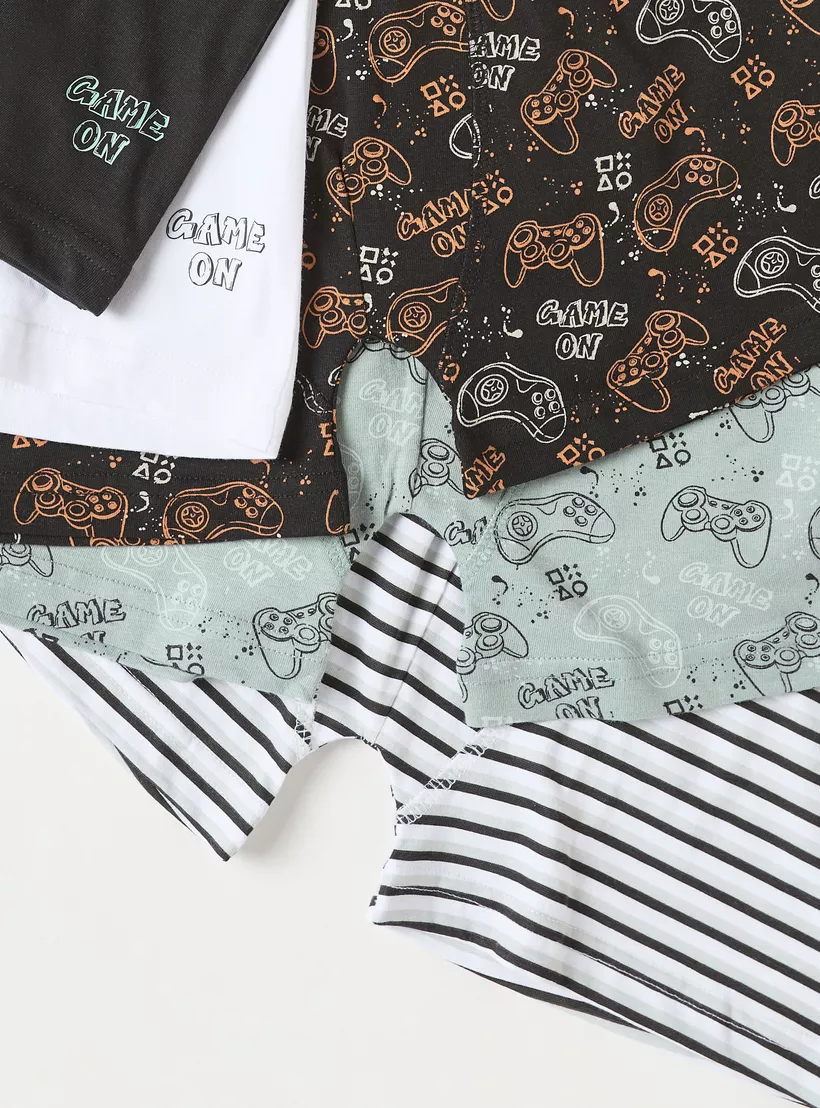 Juniors Printed Boxers - Set of 5 multi -4