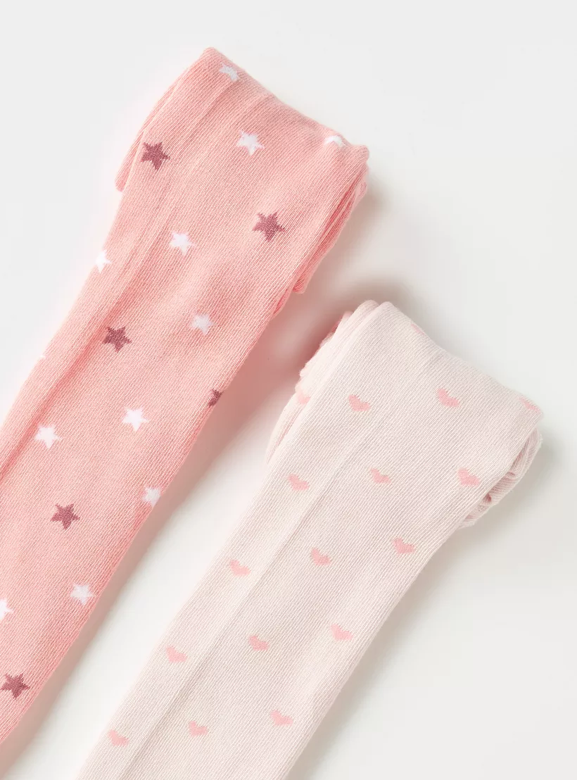 Juniors Printed Closed Feet Tights-3