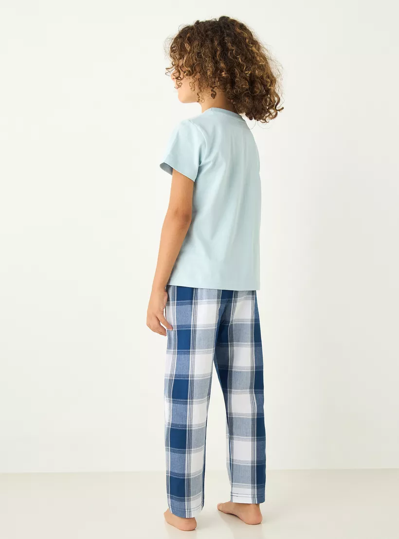 Juniors-Printed-Short-Sleeve-T-shirt-and-Pyjamas - Set-of-3-2