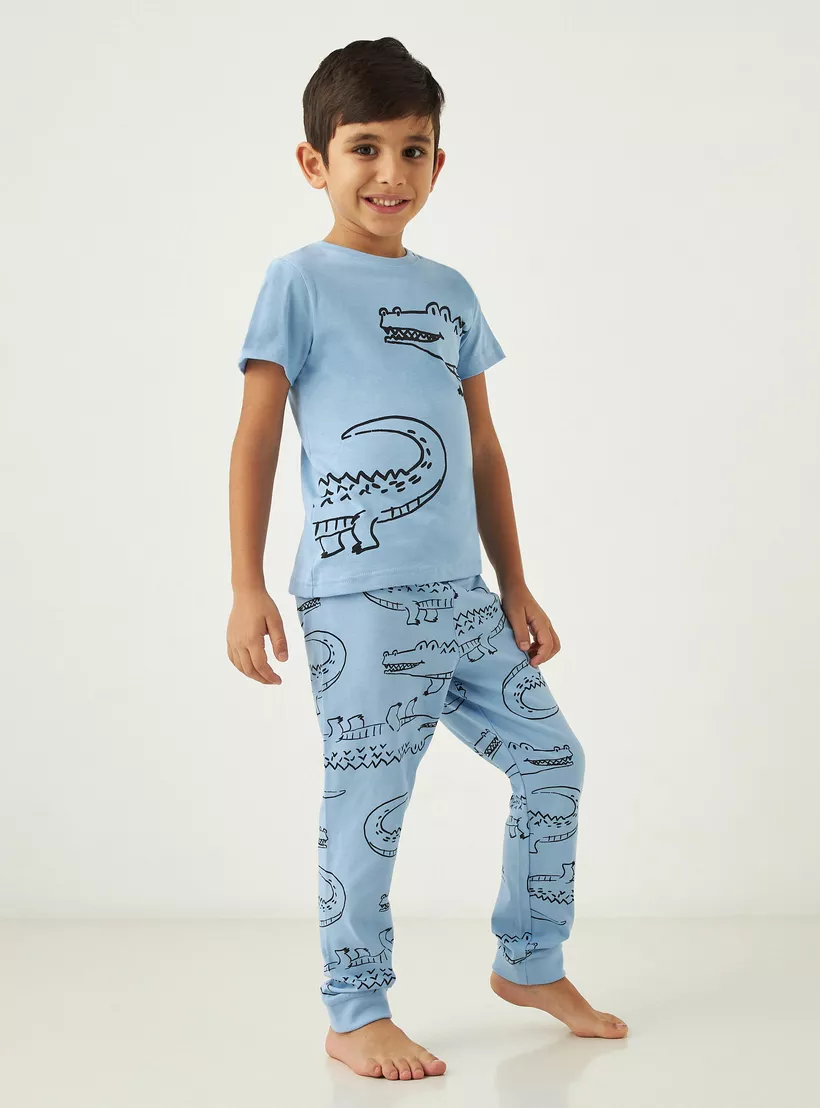 Juniors-Printed-Short-Sleeves-T-Shirt-and-Pyjamas - Set-of-3-1