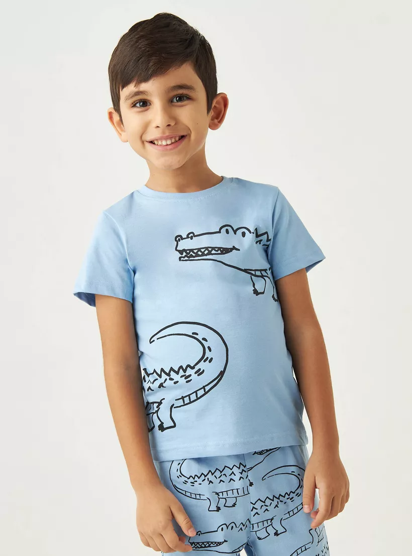 Juniors-Printed-Short-Sleeves-T-Shirt-and-Pyjamas - Set-of-3-3