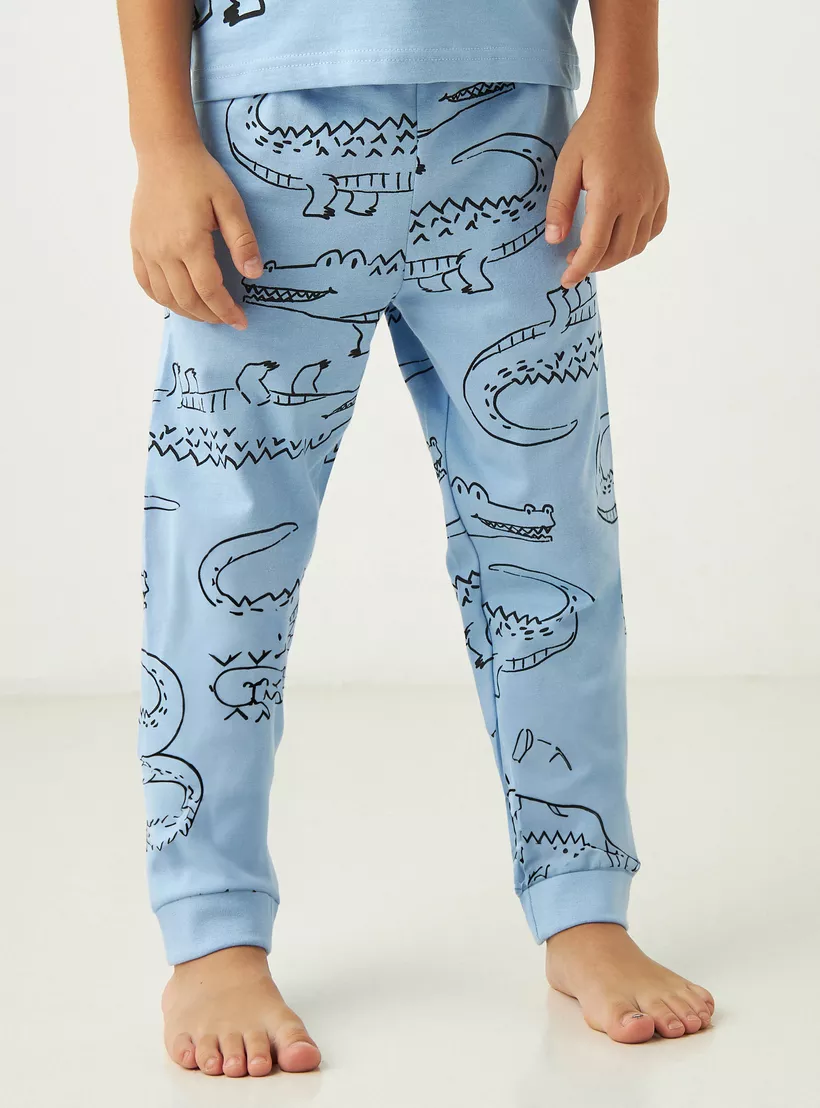 Juniors-Printed-Short-Sleeves-T-Shirt-and-Pyjamas - Set-of-3-4