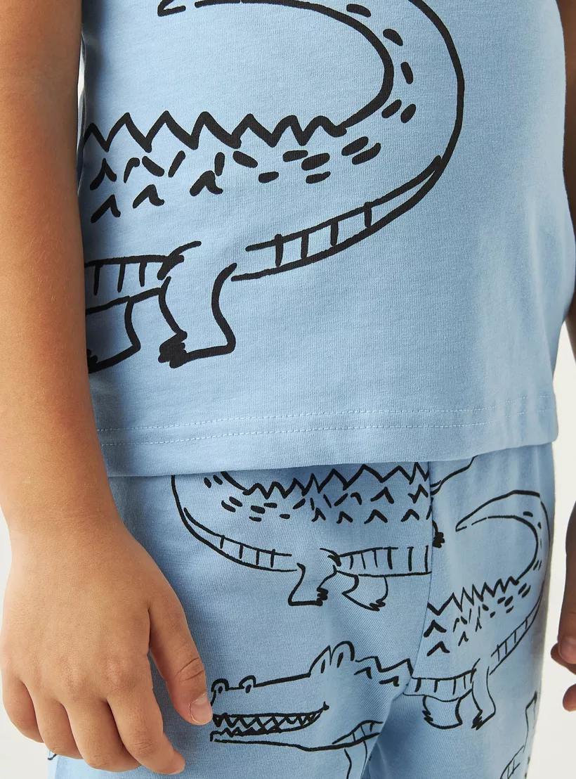 Juniors-Printed-Short-Sleeves-T-Shirt-and-Pyjamas - Set-of-3-5