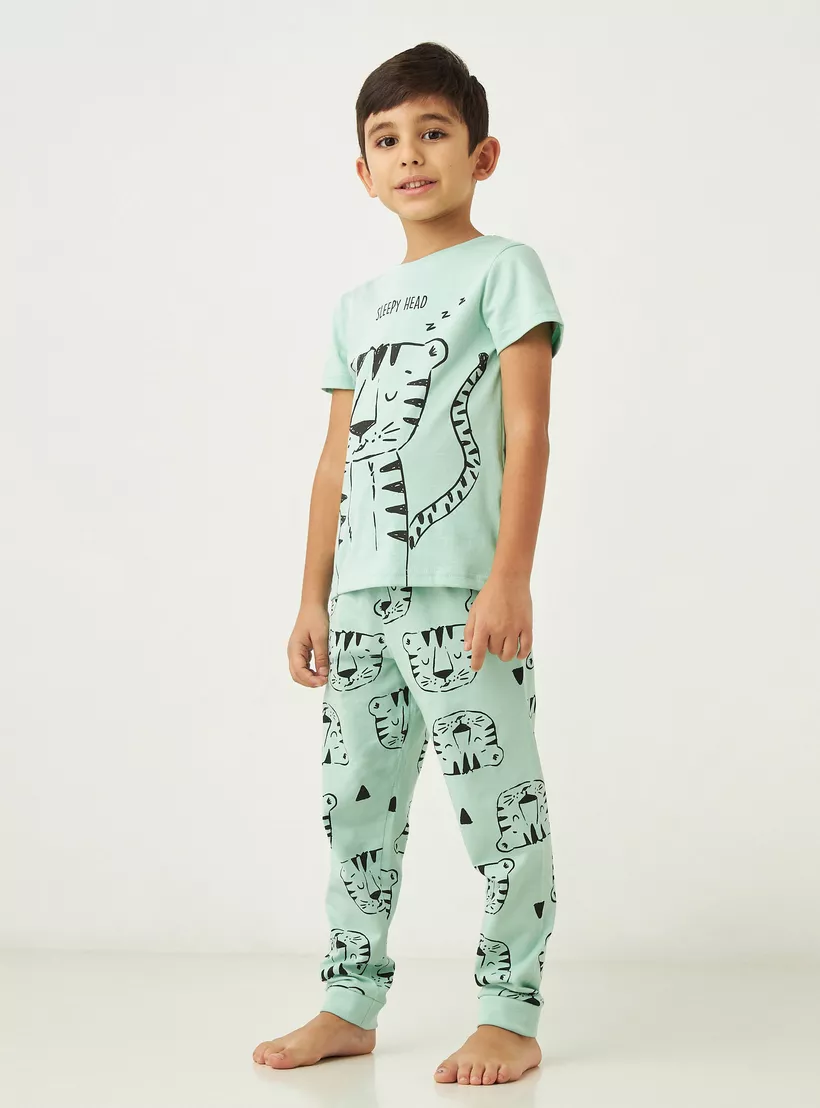 Juniors-Printed-Short-Sleeves-T-Shirt-and-Pyjamas - Set-of-3-8