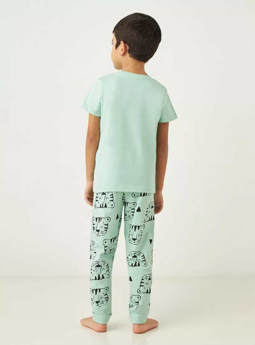 Juniors-Printed-Short-Sleeves-T-Shirt-and-Pyjamas - Set-of-3-9