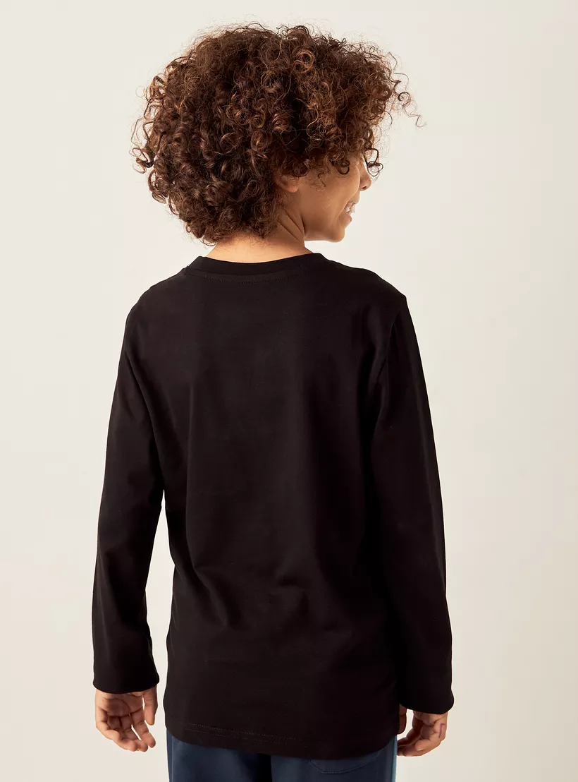 Juniors Printed T-shirt with Crew-3