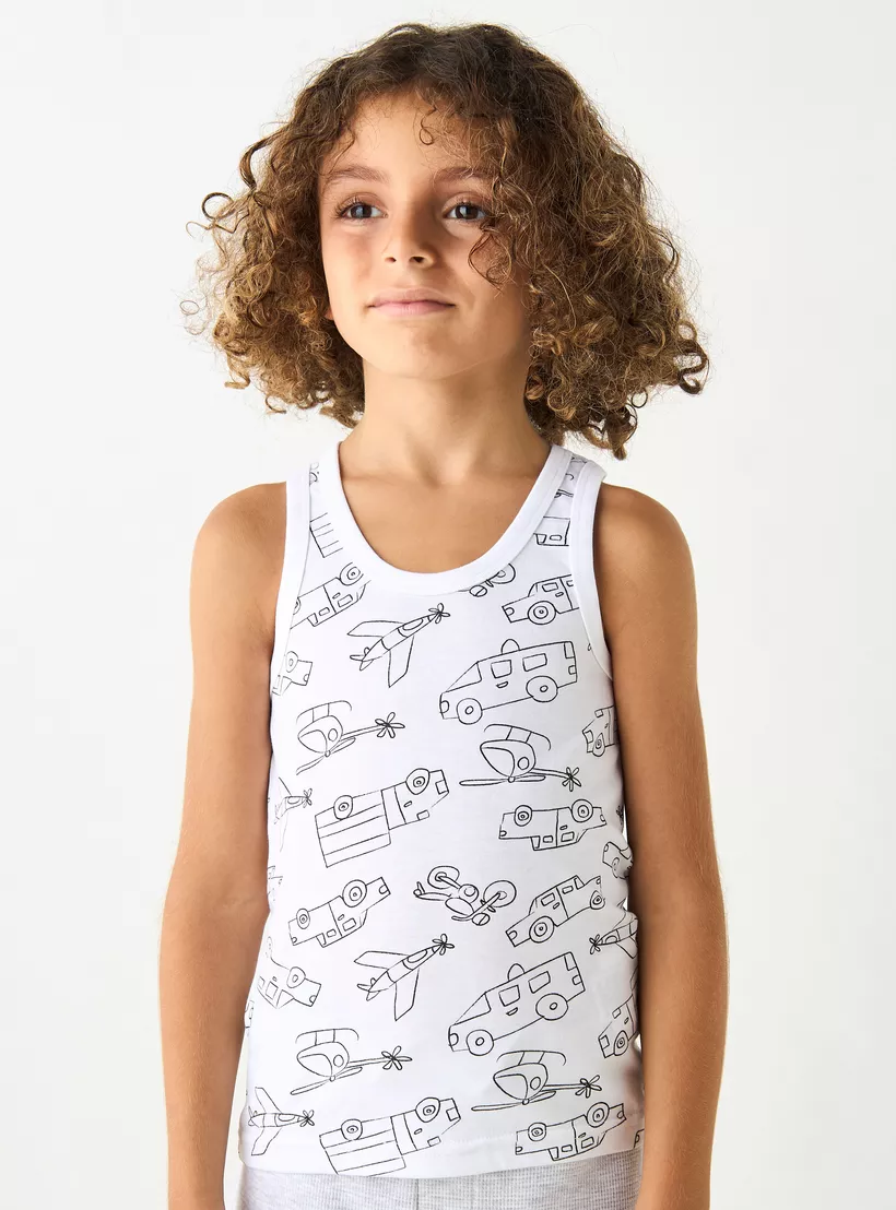 Juniors Printed Vest - Set of 3-6