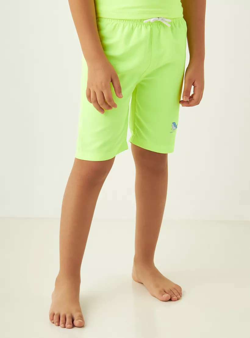 Juniors Shark Print T-shirt and Swim Shorts Set-3