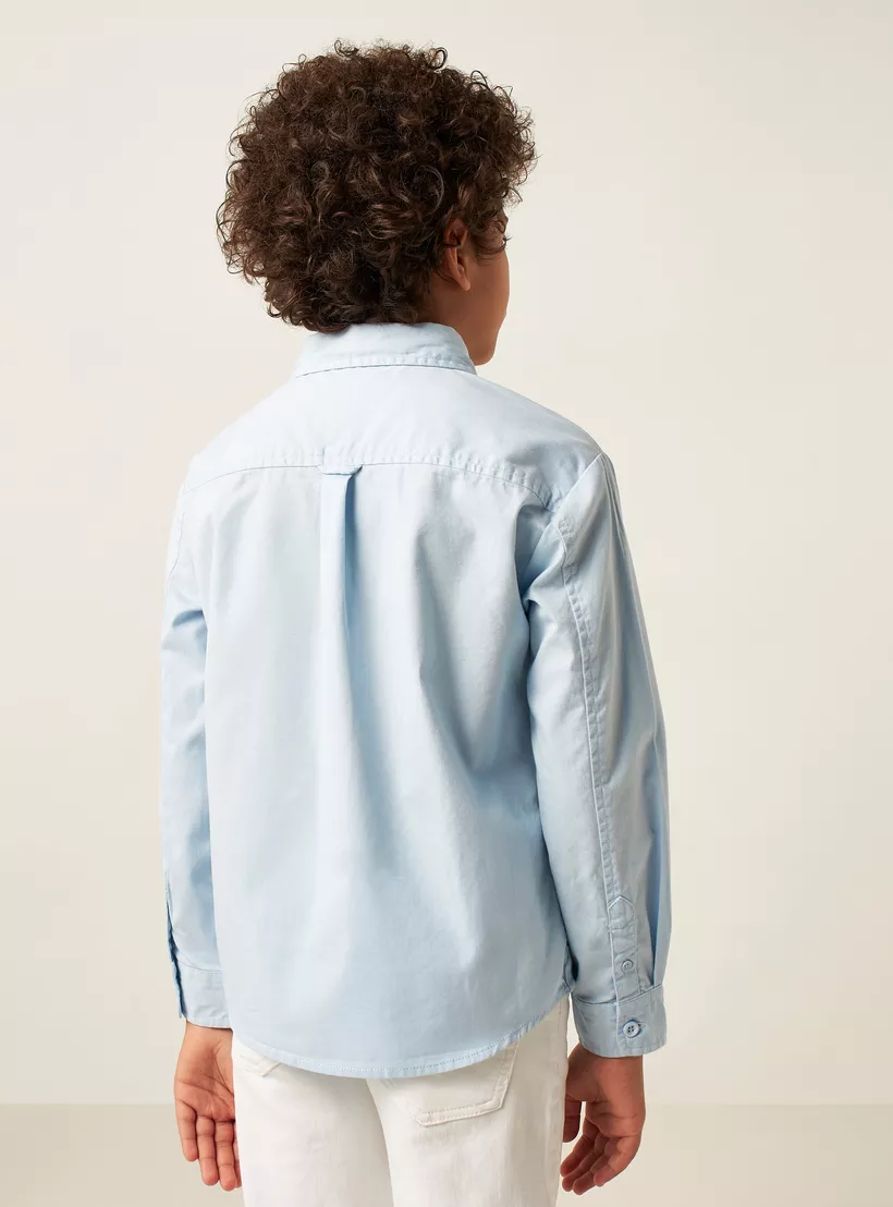 Juniors Solid Shirt with Button Closure and Chest Pocket-4