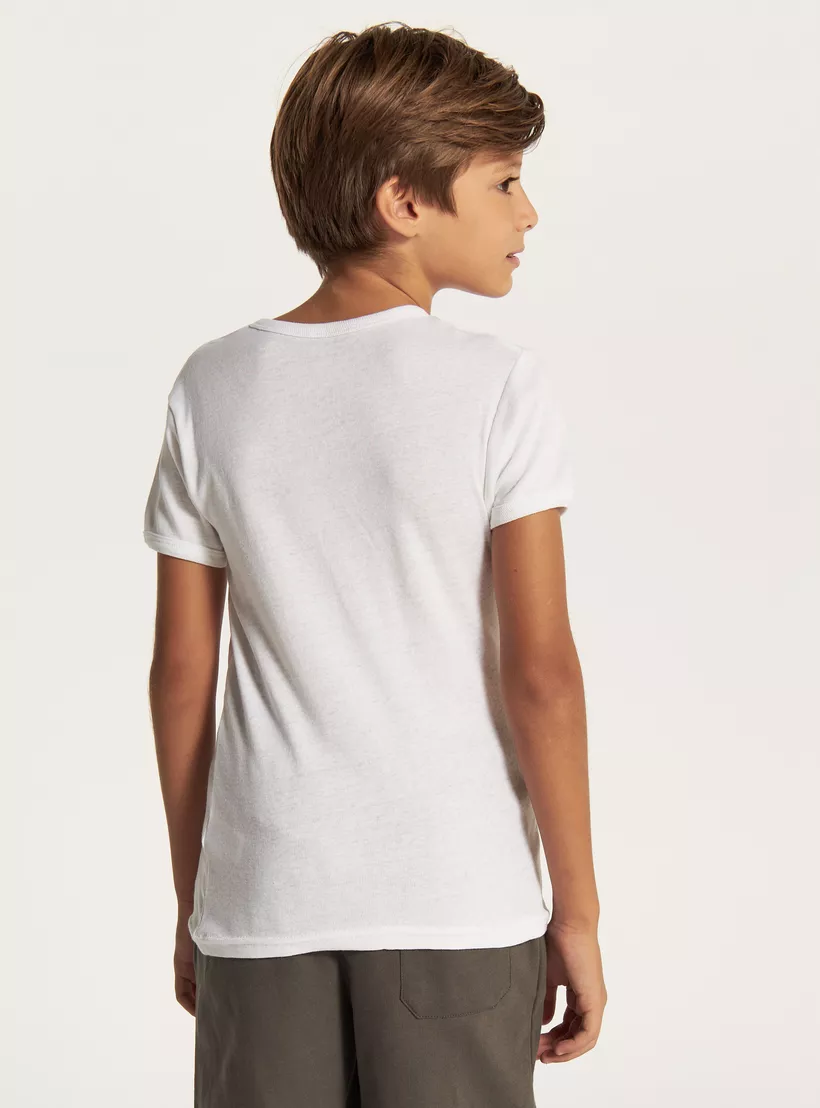 Juniors Solid T-shirt with Round-5