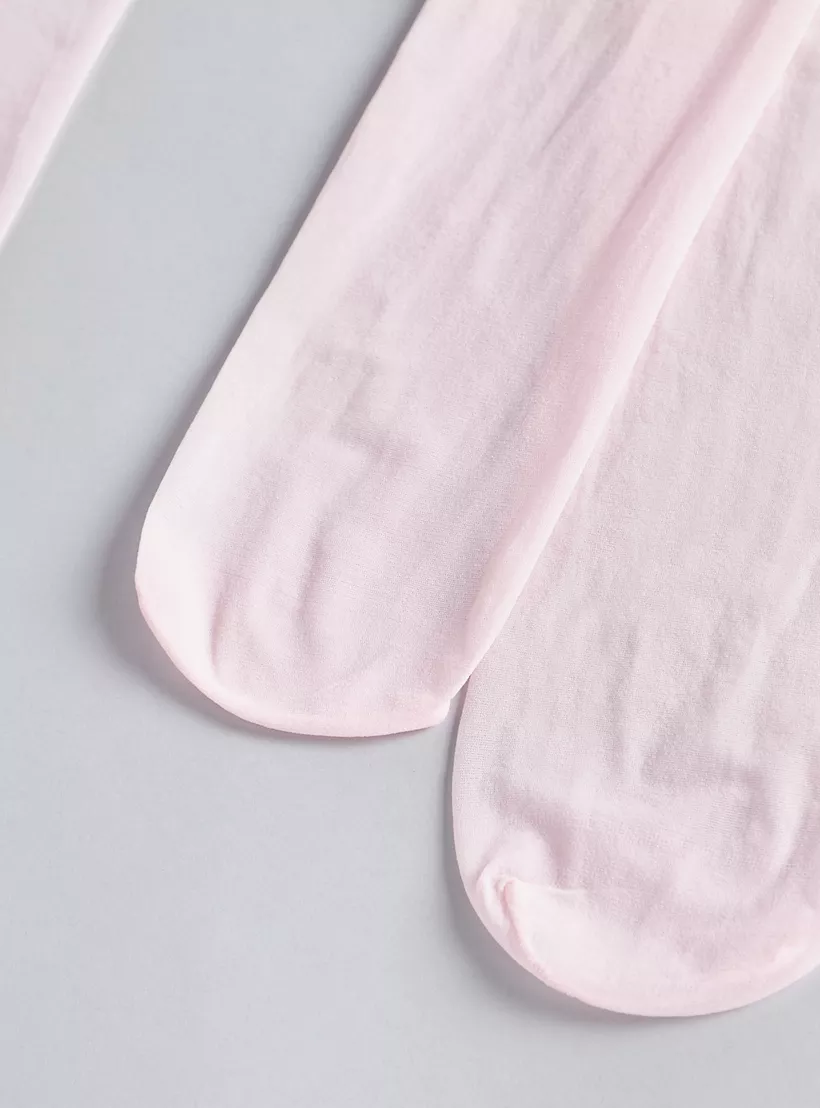 Juniors Solid Tights with Elasticated Waistband - 3