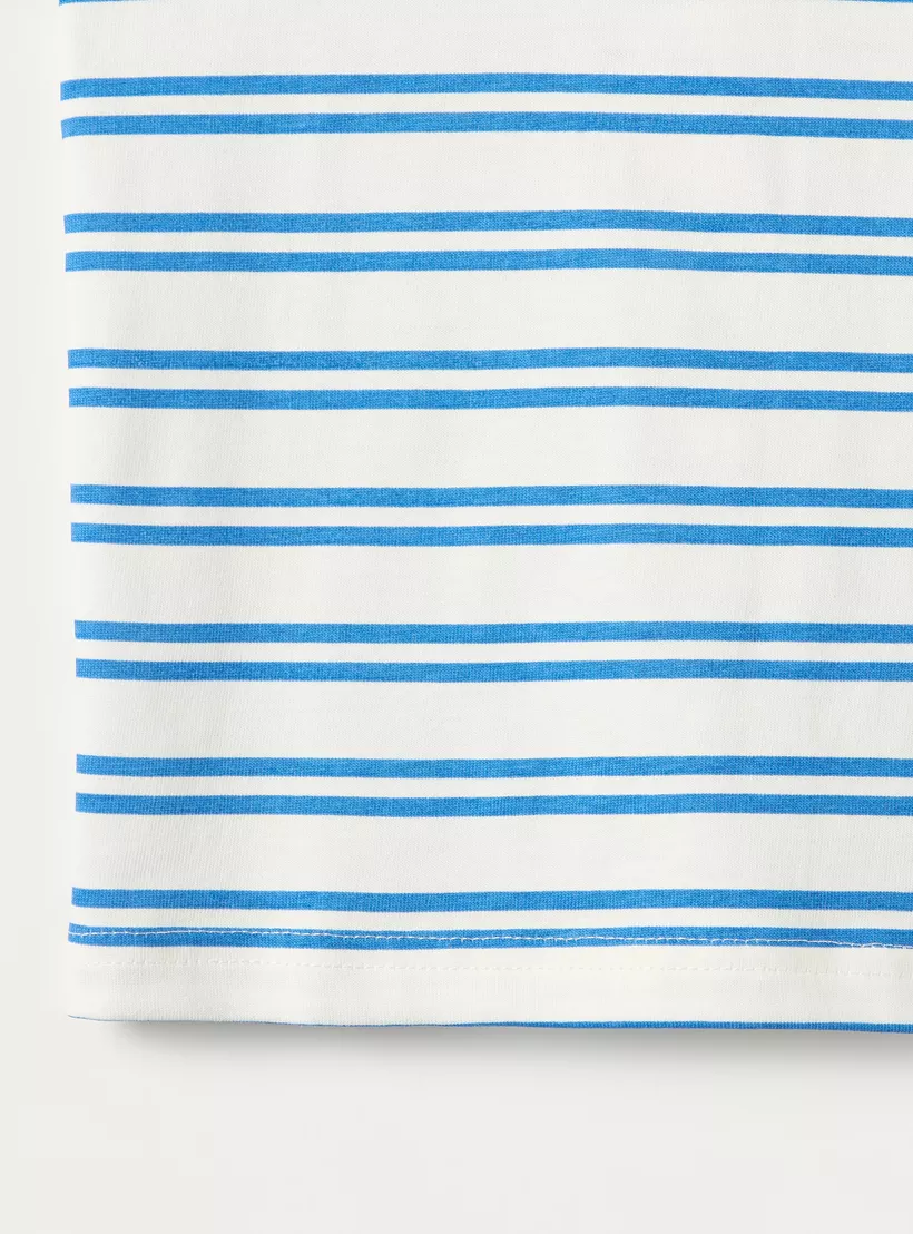 Juniors Striped Print T-Shirt with Short Sleeves -4
