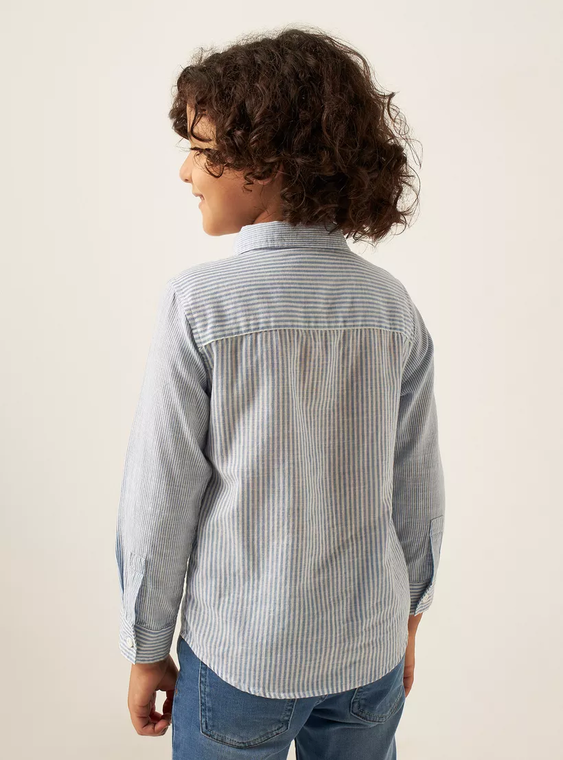 Juniors Striped Shirt with Long Sleeves-4