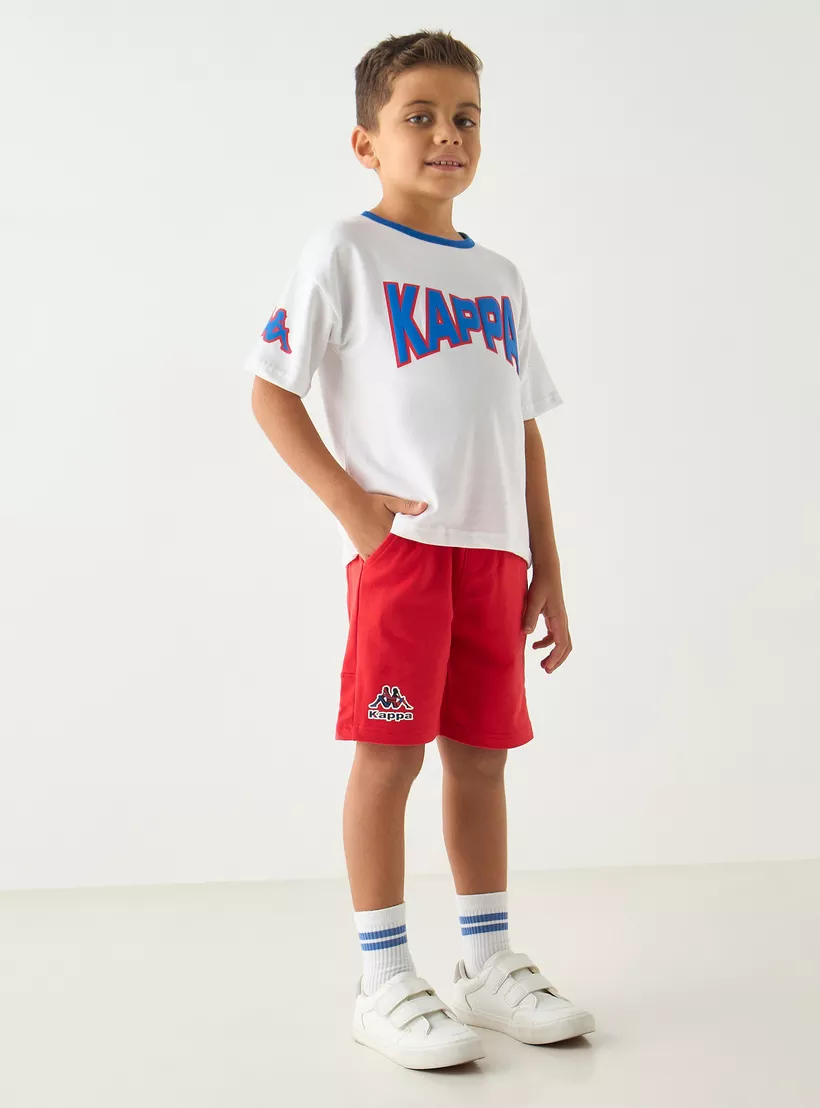 Kappa Logo Print T-shirt with Short Sleeves and Crew Neck-2