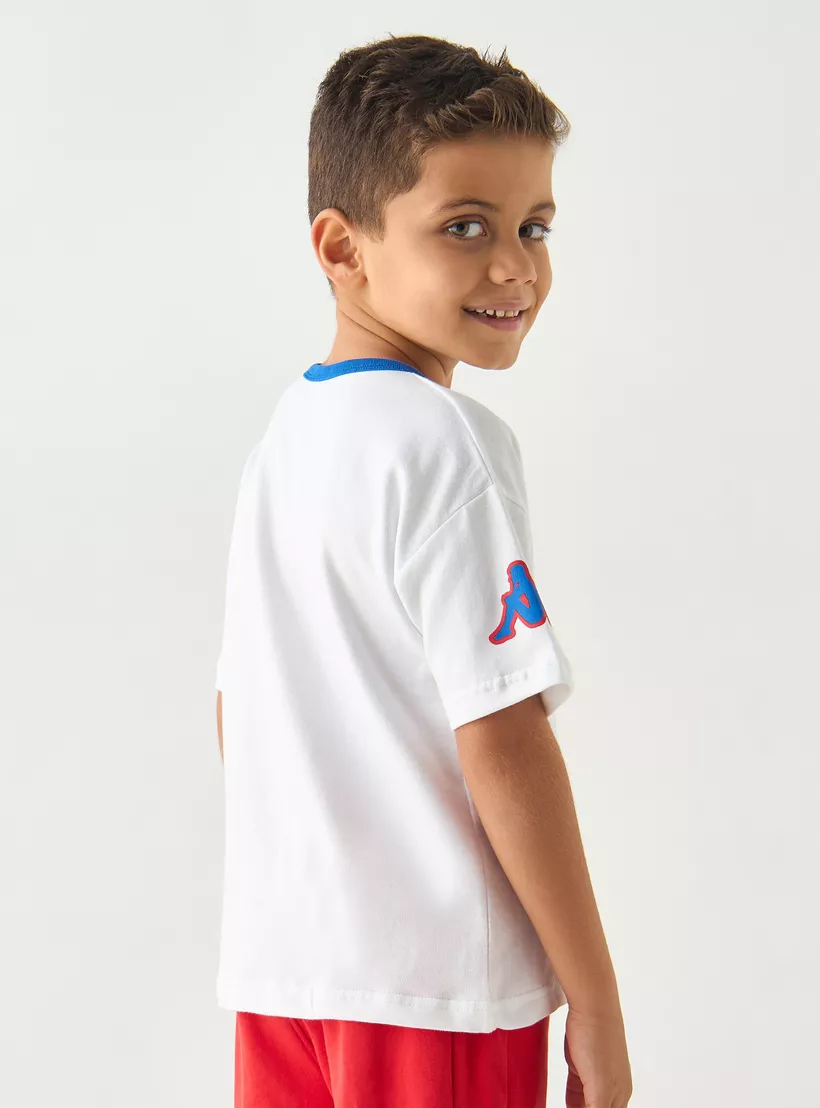 Kappa Logo Print T-shirt with Short Sleeves and Crew Neck-3
