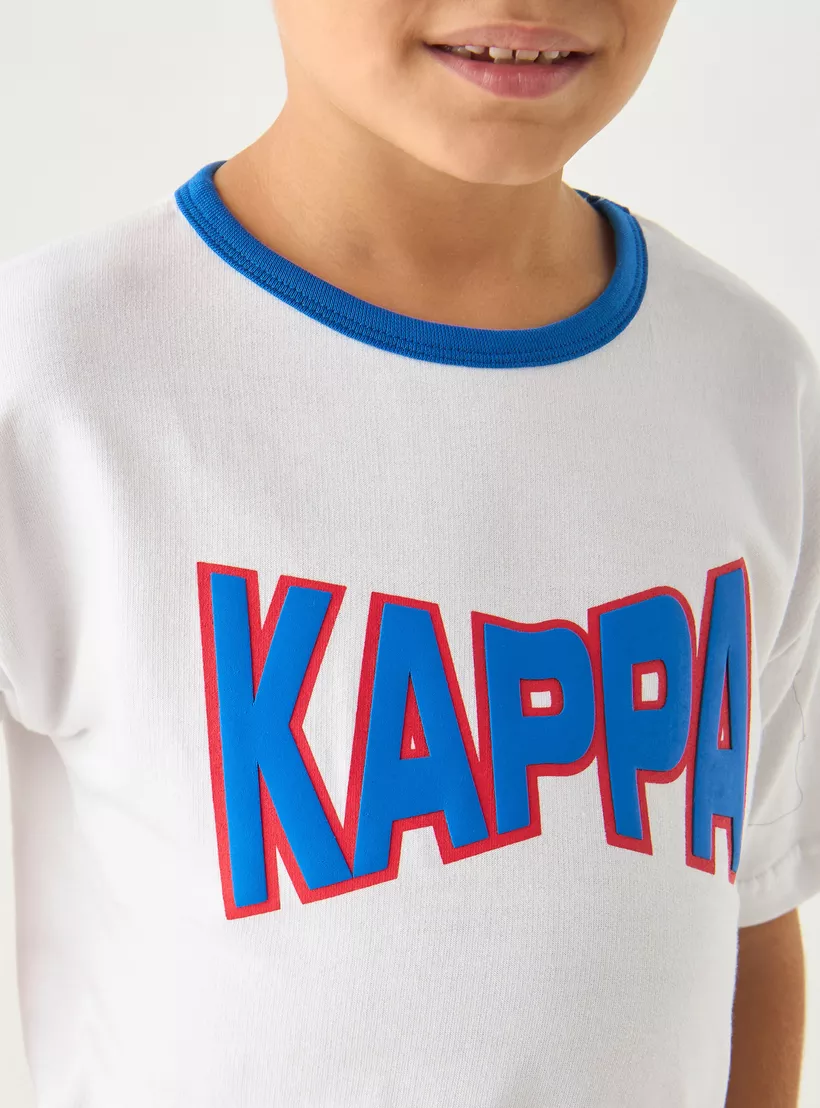 Kappa Logo Print T-shirt with Short Sleeves and Crew Neck-4