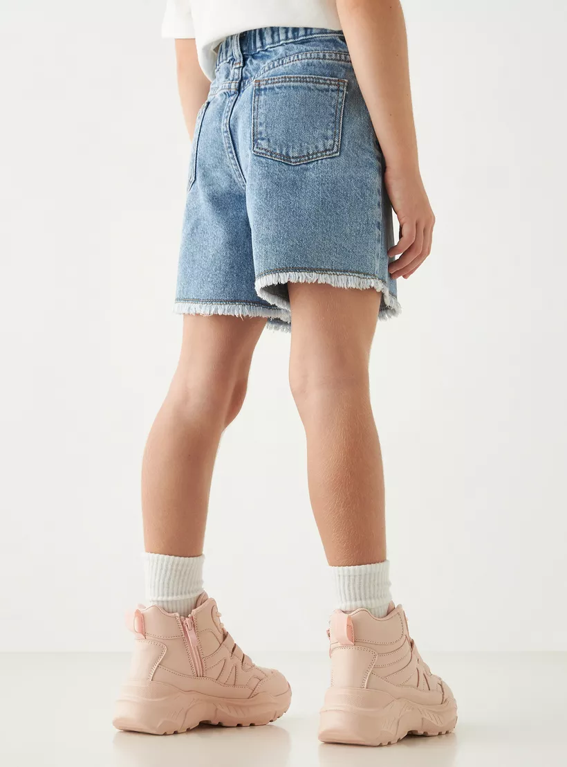 Lee Cooper Girls Regular Fit Denim Shorts-3