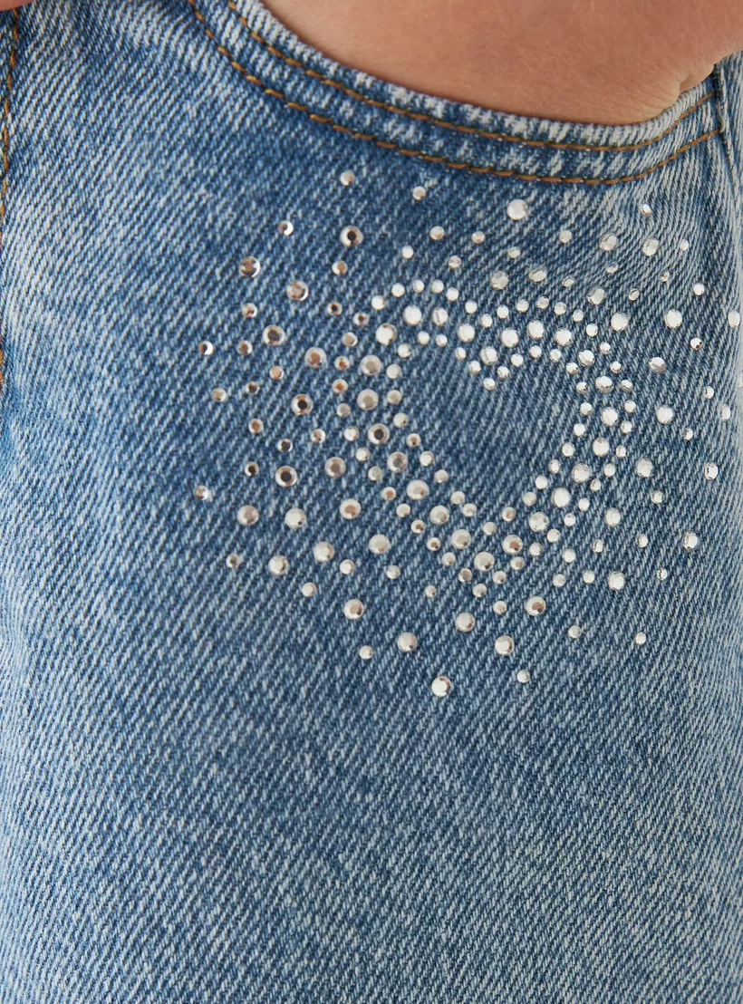 Lee Cooper Girls Regular Fit Denim Shorts-5